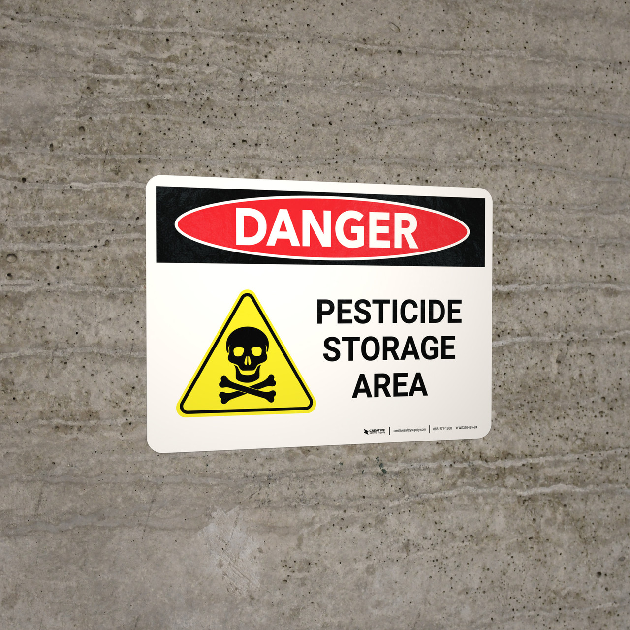 Danger Pesticide Storage Area Landscape Wall Sign