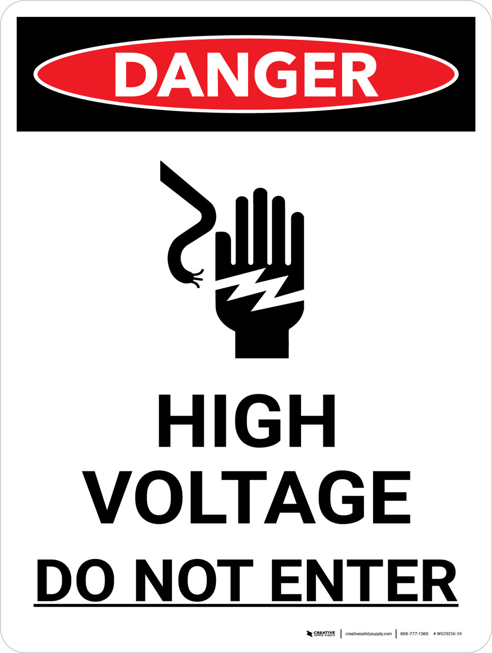 Danger High Voltage Do Not Enter Portrait With Icon Wall Sign Danger High Voltage Do Not Enter Portrait With Icon Wall Sign