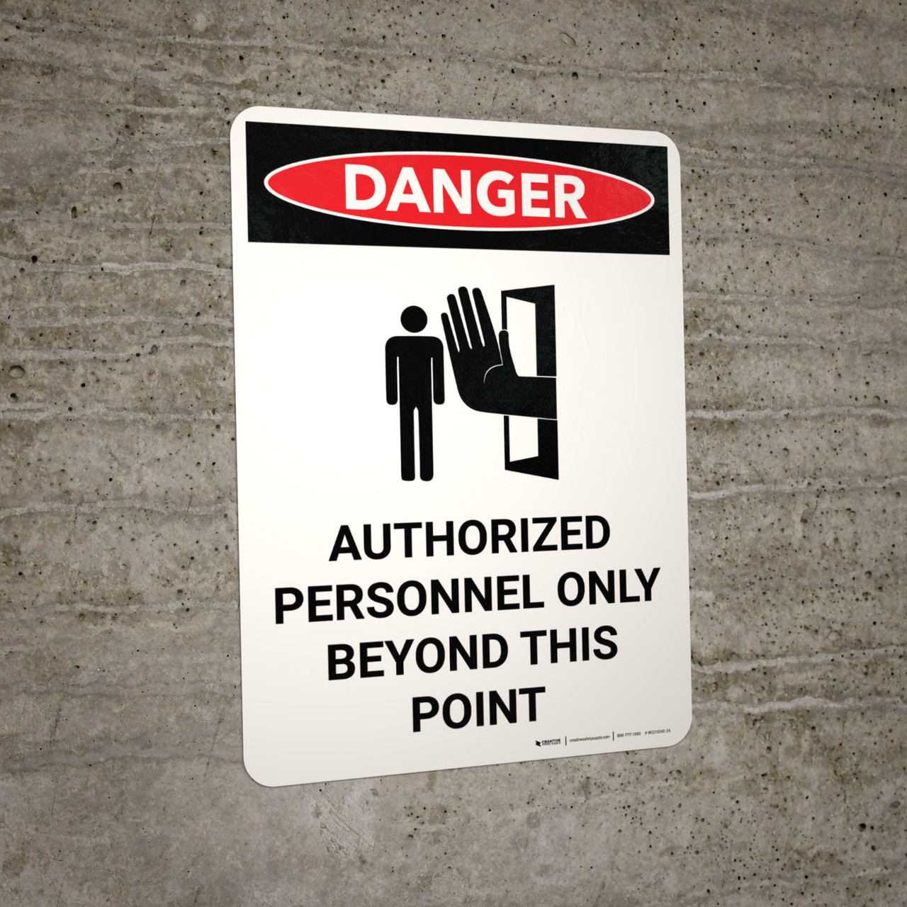 Danger: Authorized Personnel Only Beyond this Point Portrait with Icon ...