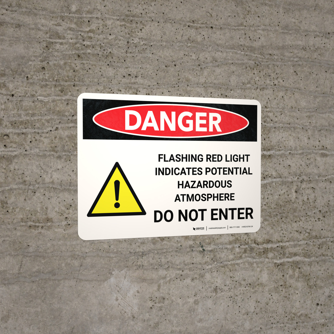 Danger Flashing Red Light Indicates Hazardous Atmosphere Do Not Enter