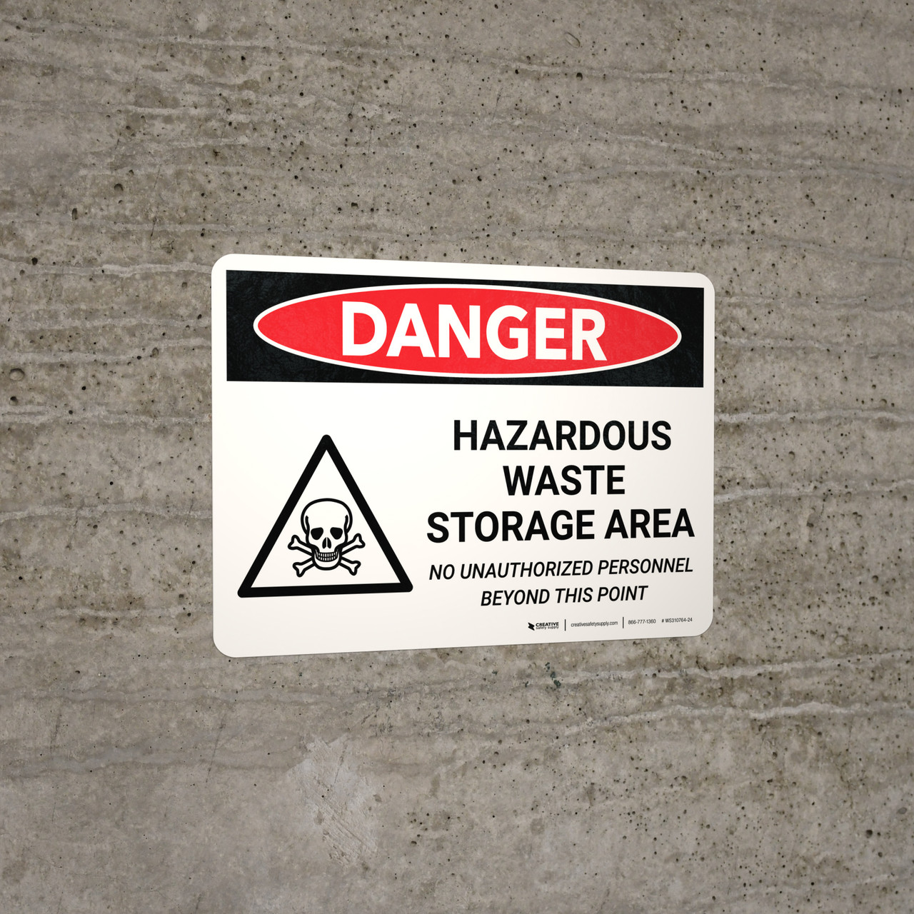 Danger Hazardous Waste Storage Area Keep Out Landscape with Icon