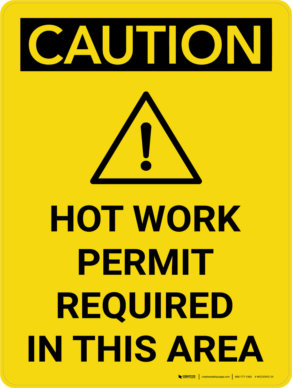 hot work permit area sign