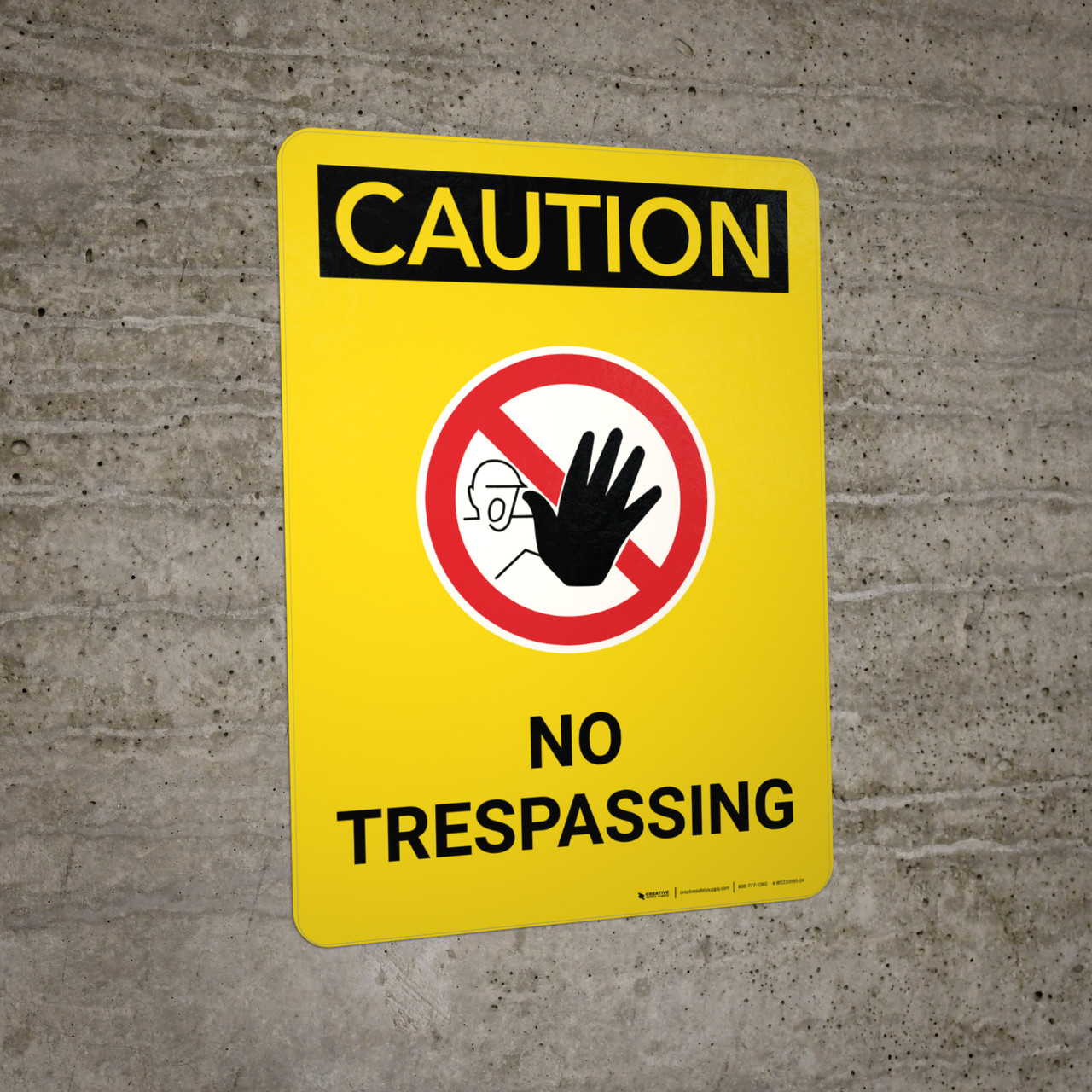 Caution: No Trespassing Portrait With Icon - Wall Sign