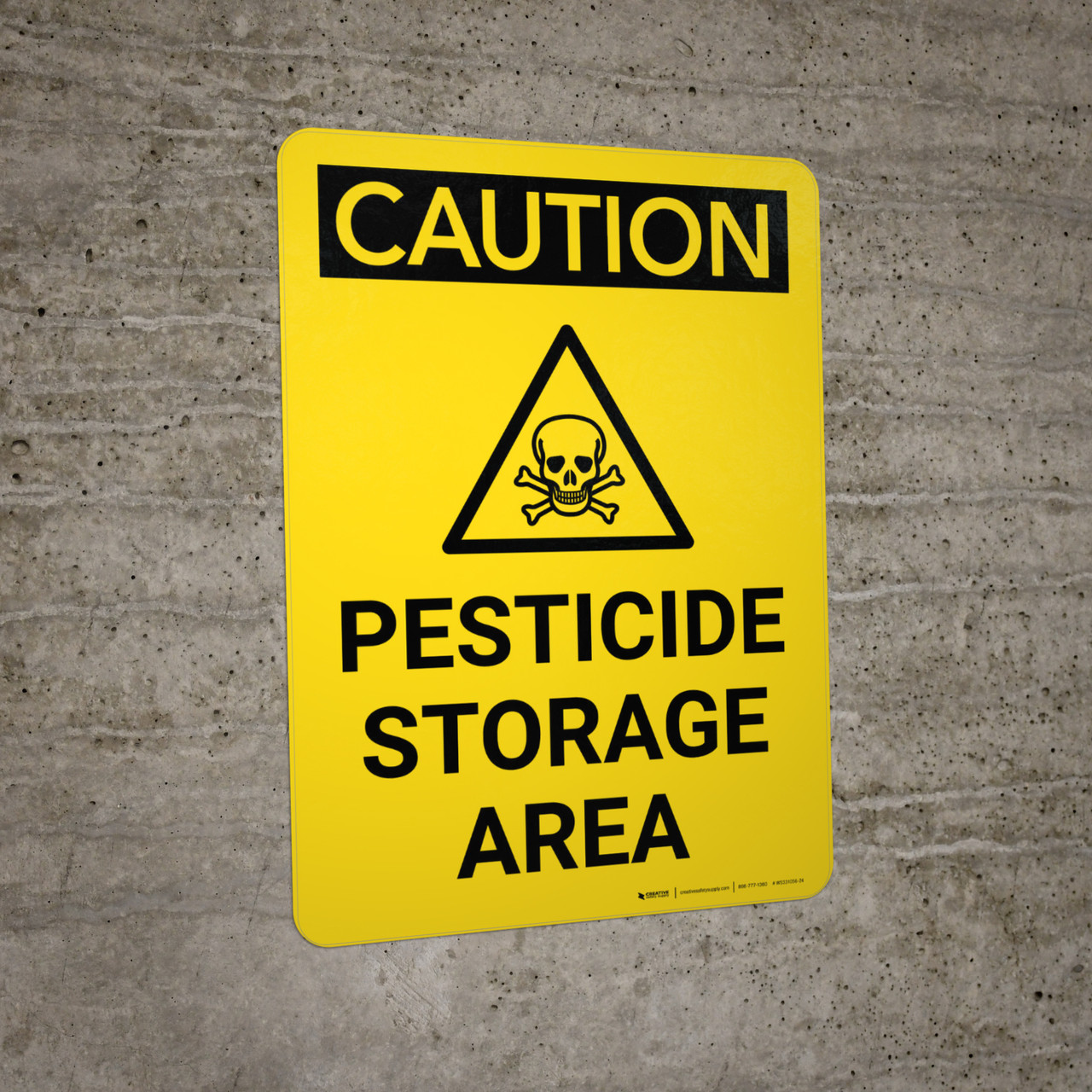 SmartSign Caution: Pesticide Storage Area Plastic Sign - 10x14 Inches, Black On Yellow, Safety Warning Sign