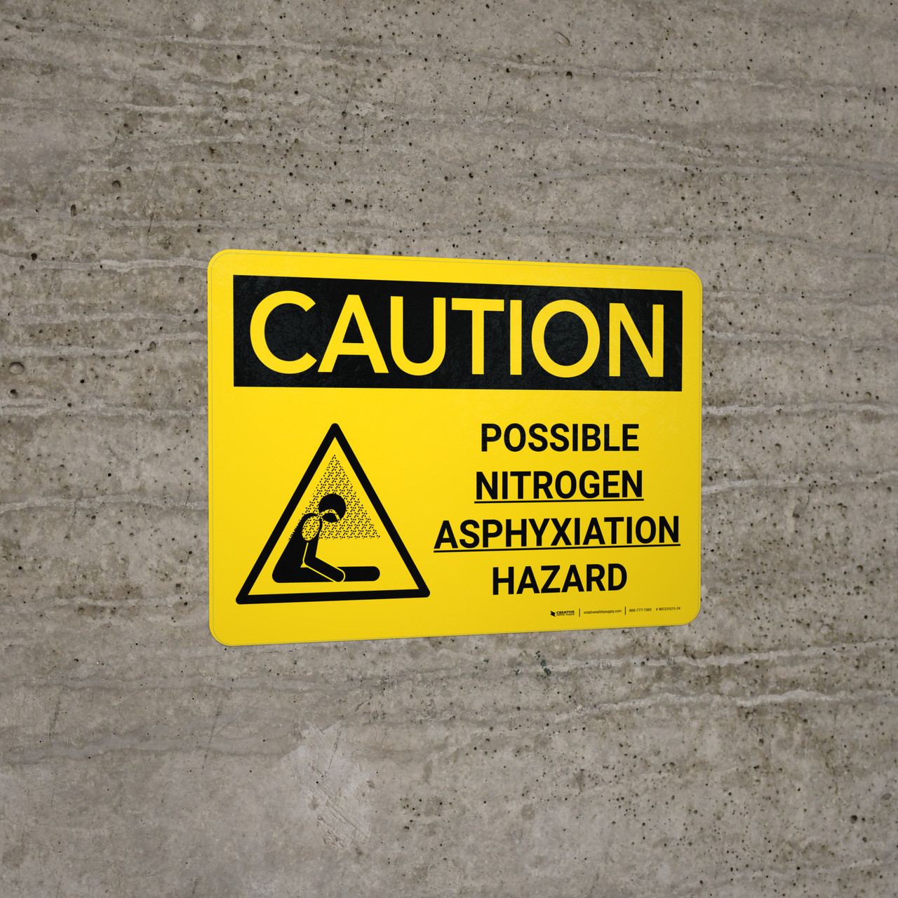 Caution Possible Nitrogen Asphyxiation Hazard Landscape With Icon