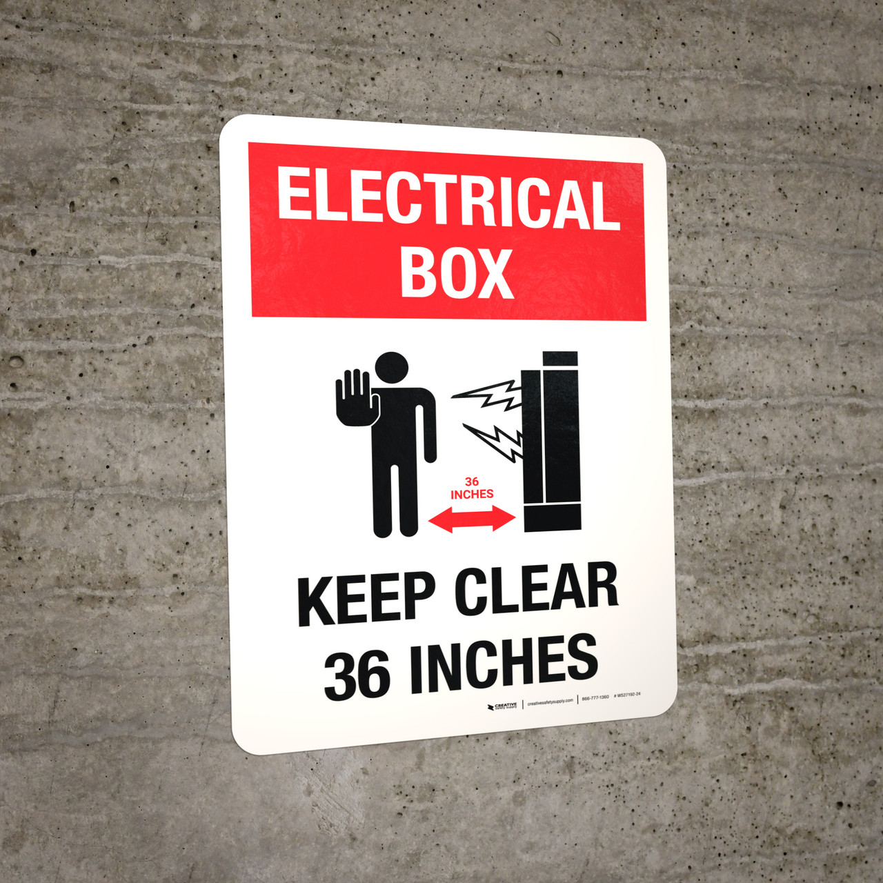 Electrical Box Keep Clear 36 inches Portrait with Graphic