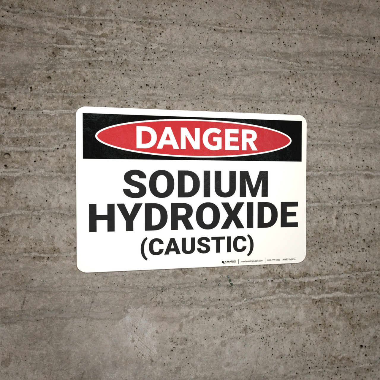 Danger Sodium Hydroxide Wall Sign