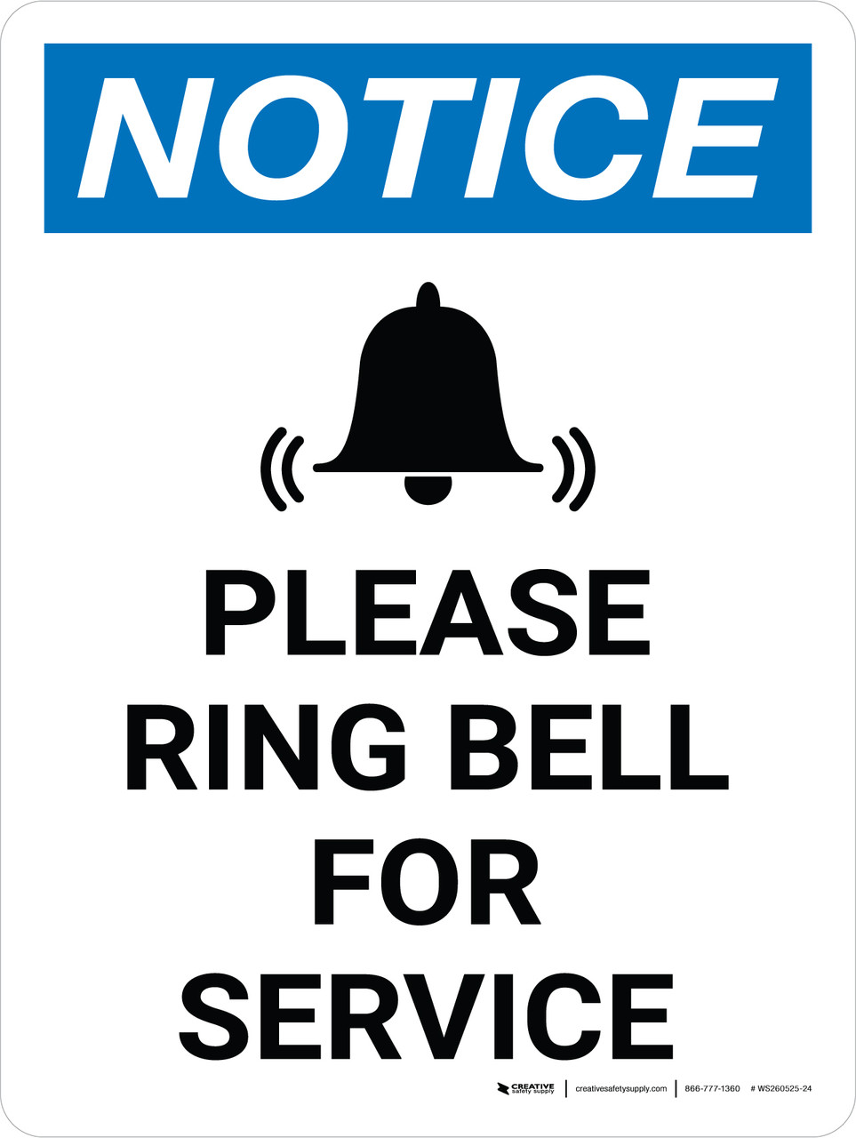 Please Ring Bell with Icon Landscape - Wall Sign