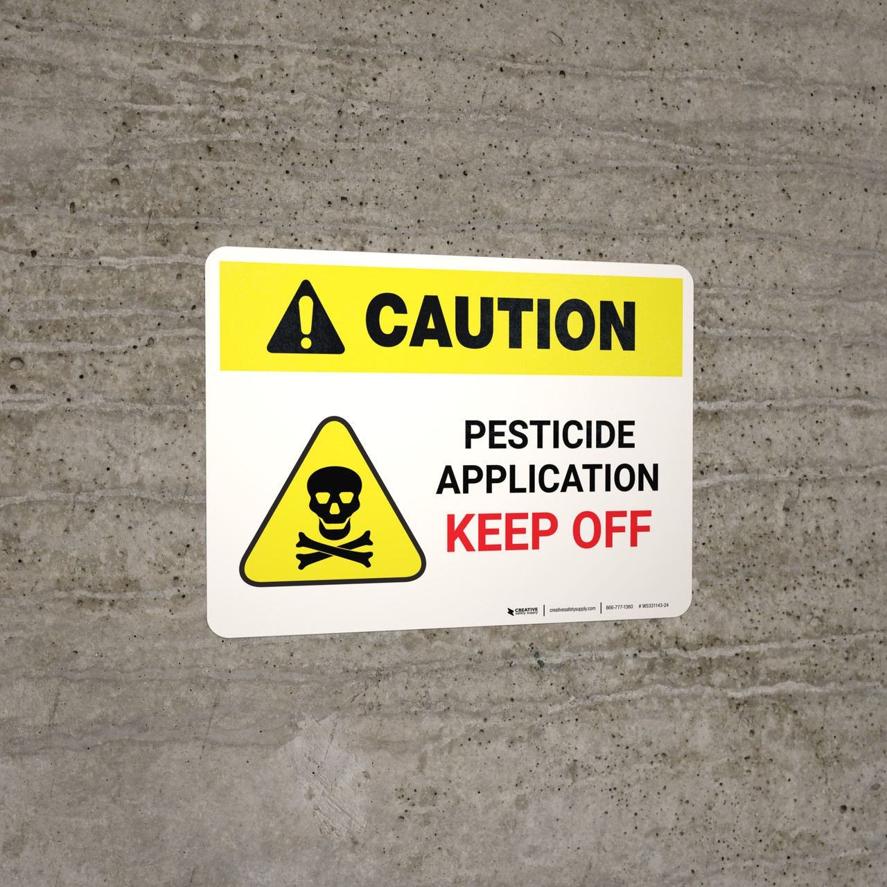 Warnschild 'Caution Pesticide Application Keep Off' – Klare Sicherheitshinweise