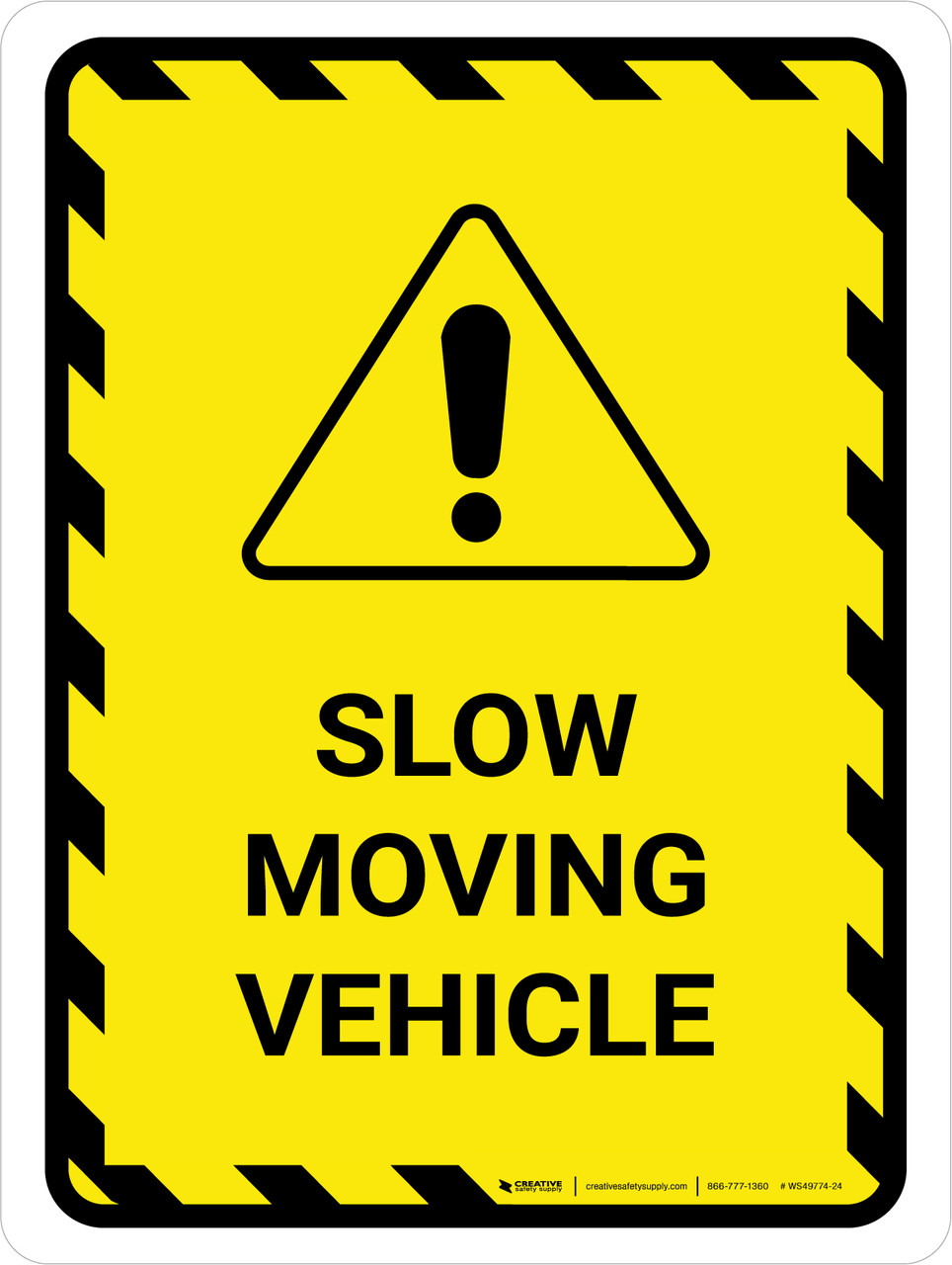 Slow Moving Vehicle Portrait Wall Sign