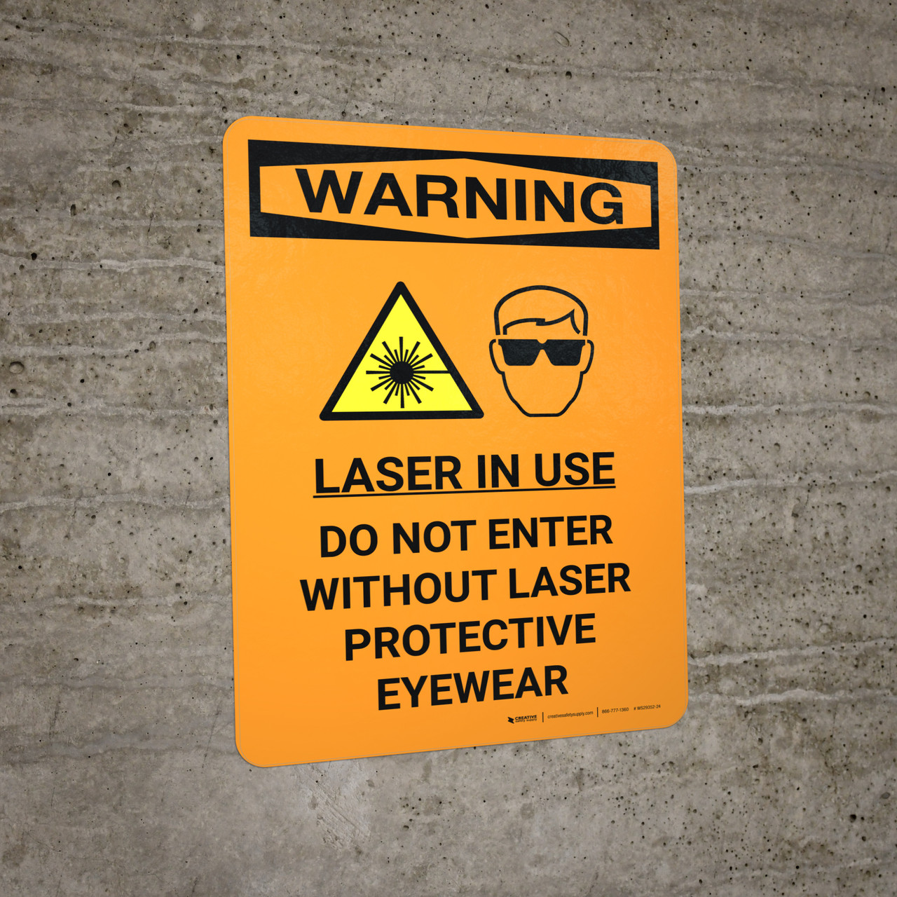 Warning: Laser Do Not Enter Without Protective Eyewear Portrait With ...