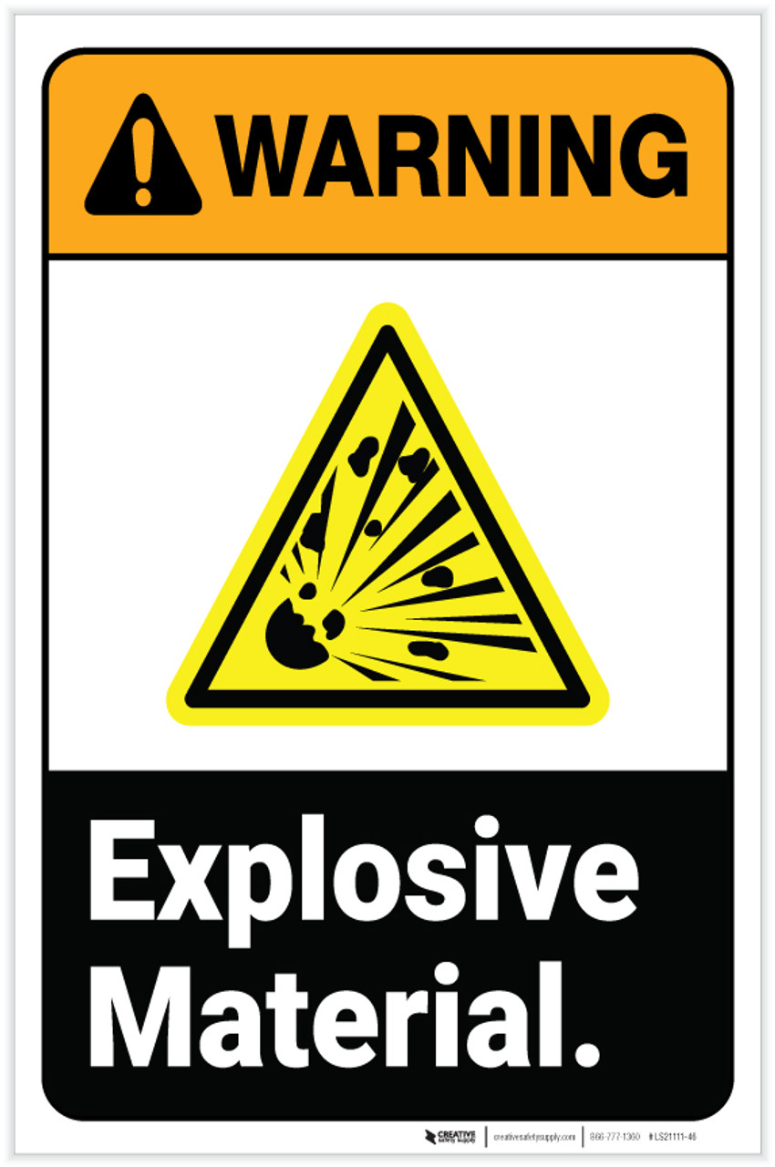 OSHA Sign - DANGER Explosive Black Powder No Smoking - Hazmat