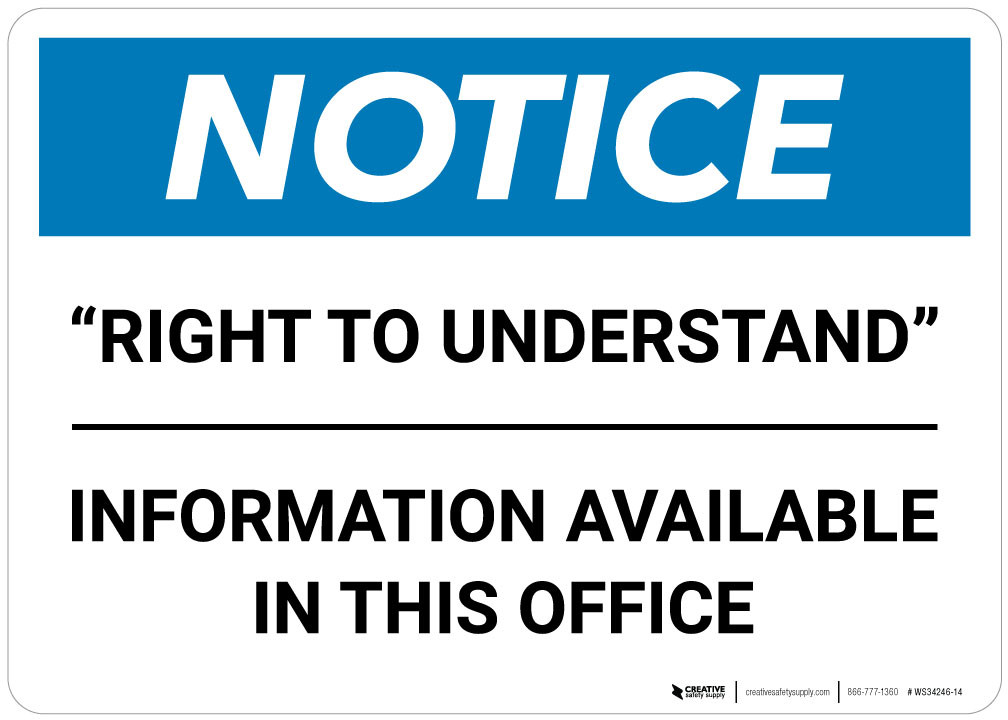 Notice: Right To Understand - Wall Sign