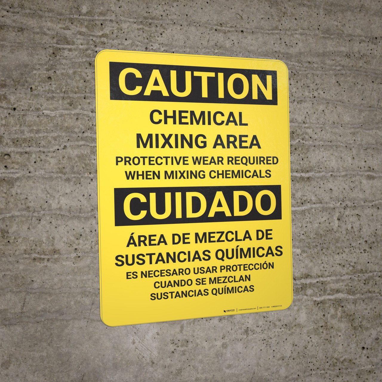 Caution: Chemical Mixing Area PPE Required - Wall Sign | Creative ...