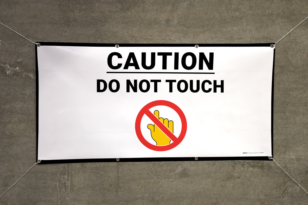 Caution Do Not Touch with Emoji - Banner