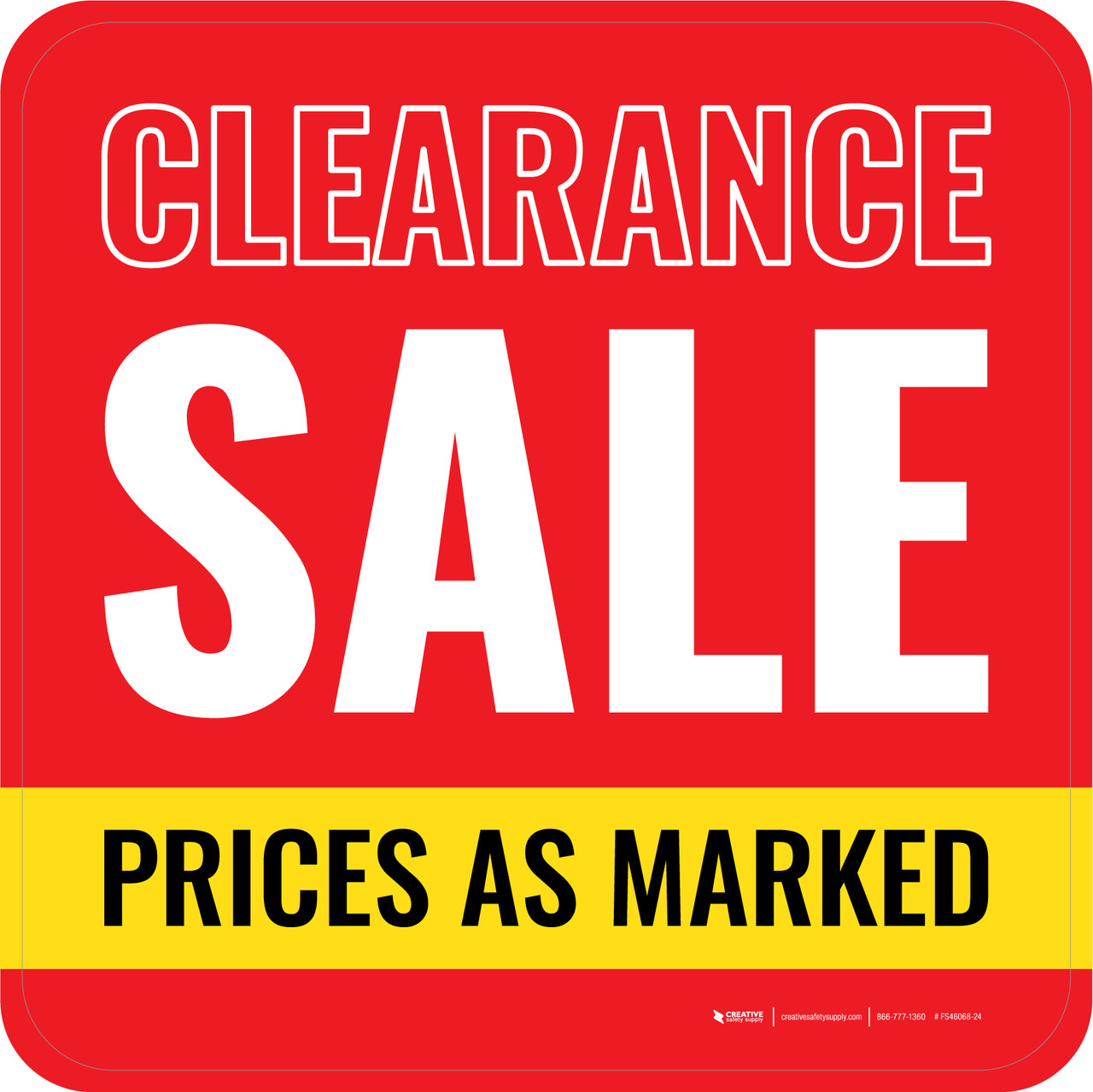 Printable Clearance Sale Sign Template