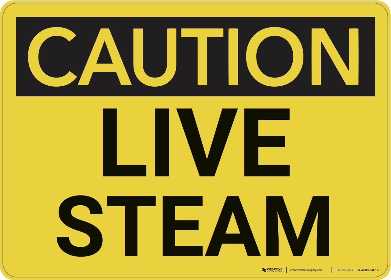 Caution: Live Steam - Wall Sign