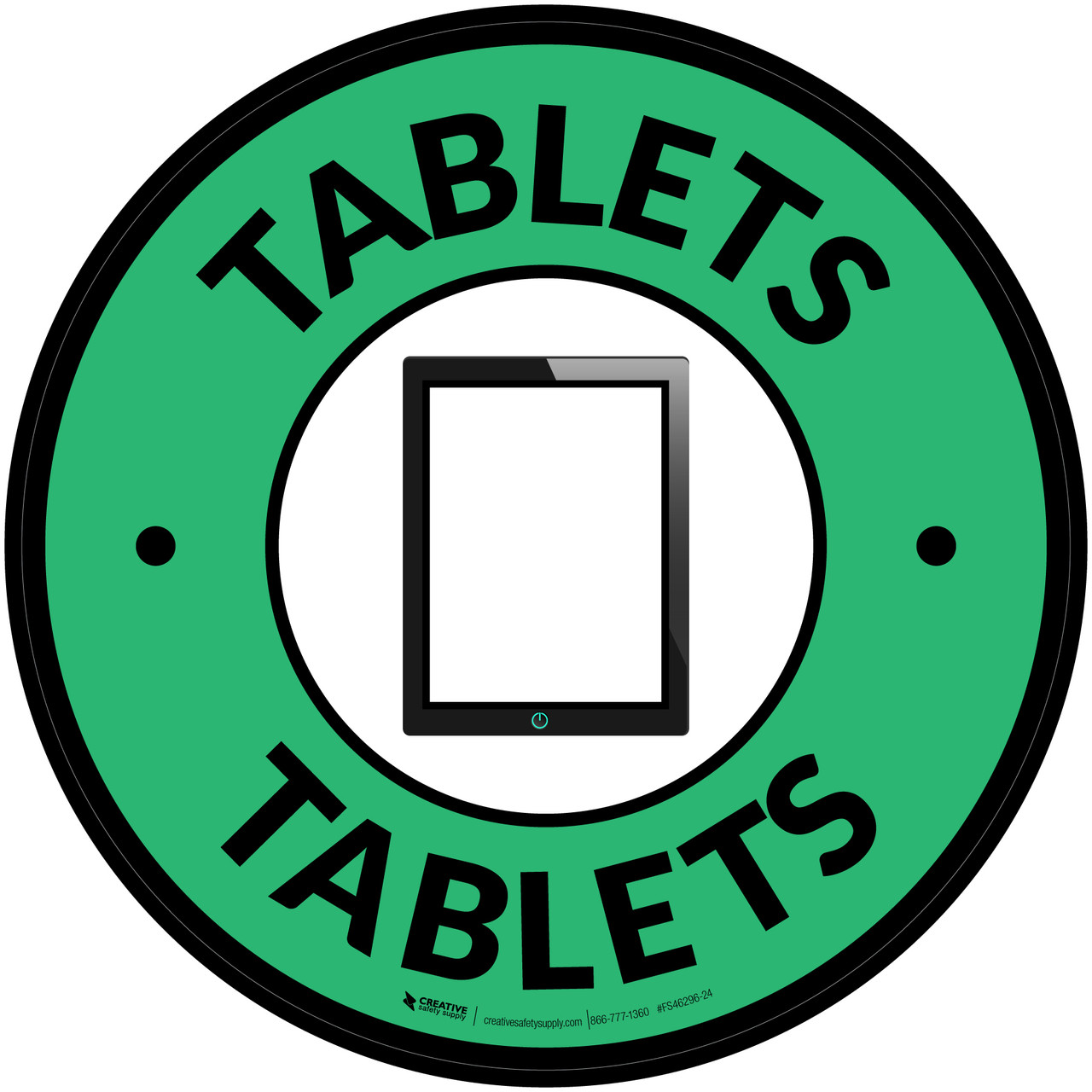 Tablets with Icon Circle - Floor Sign