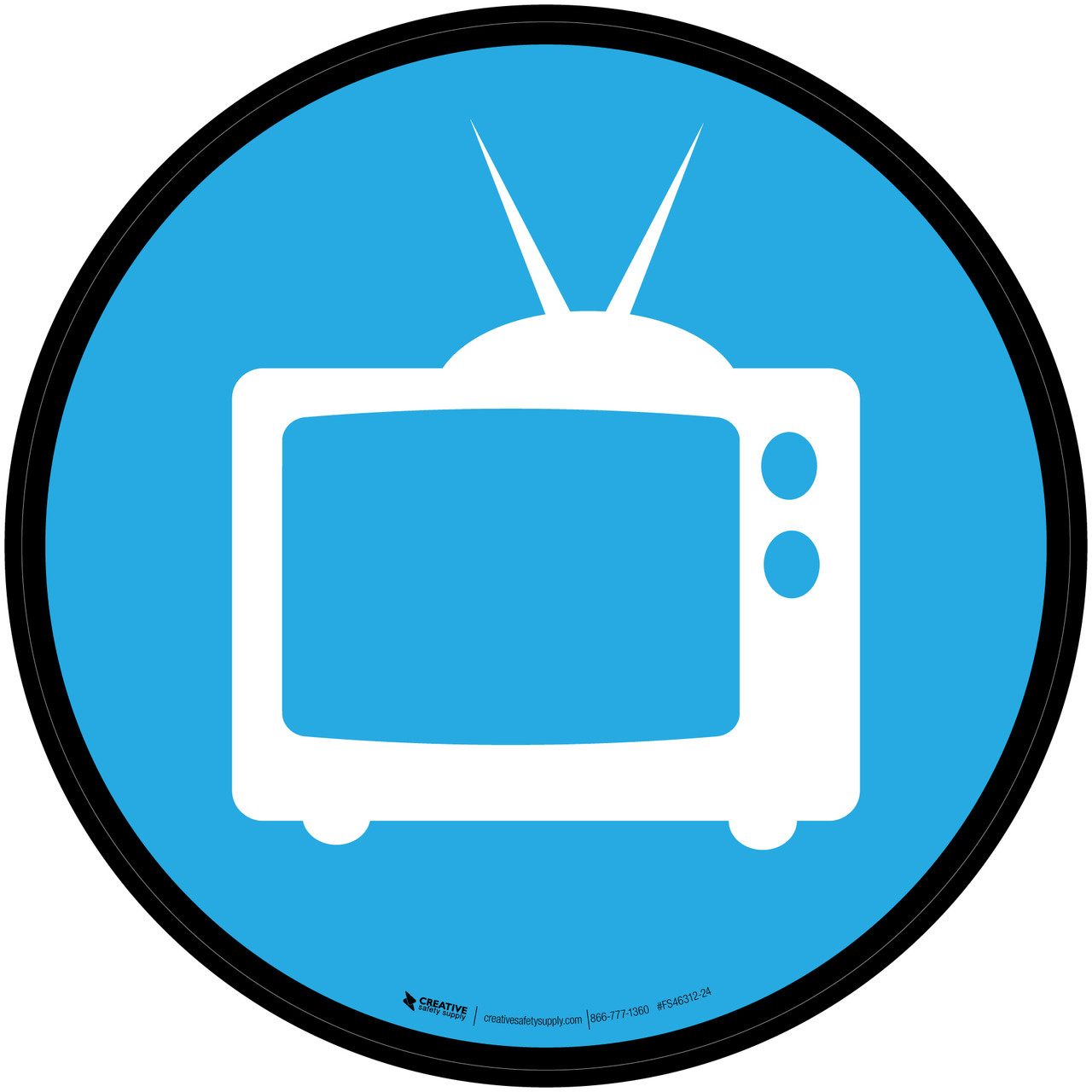 TVs Icon Circle - Floor Sign