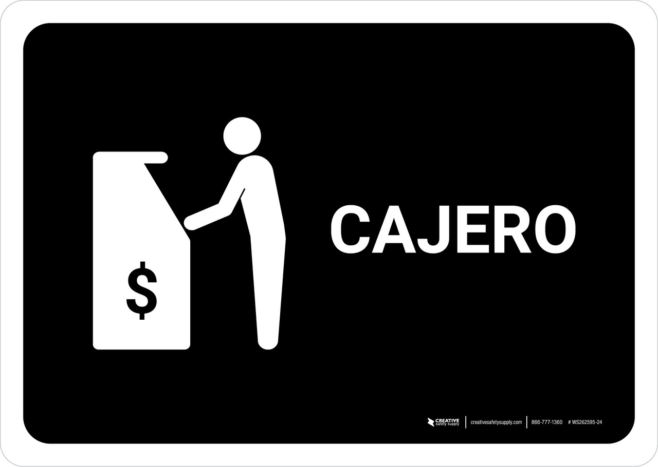 ATM Black Spanish Landscape Wall Sign