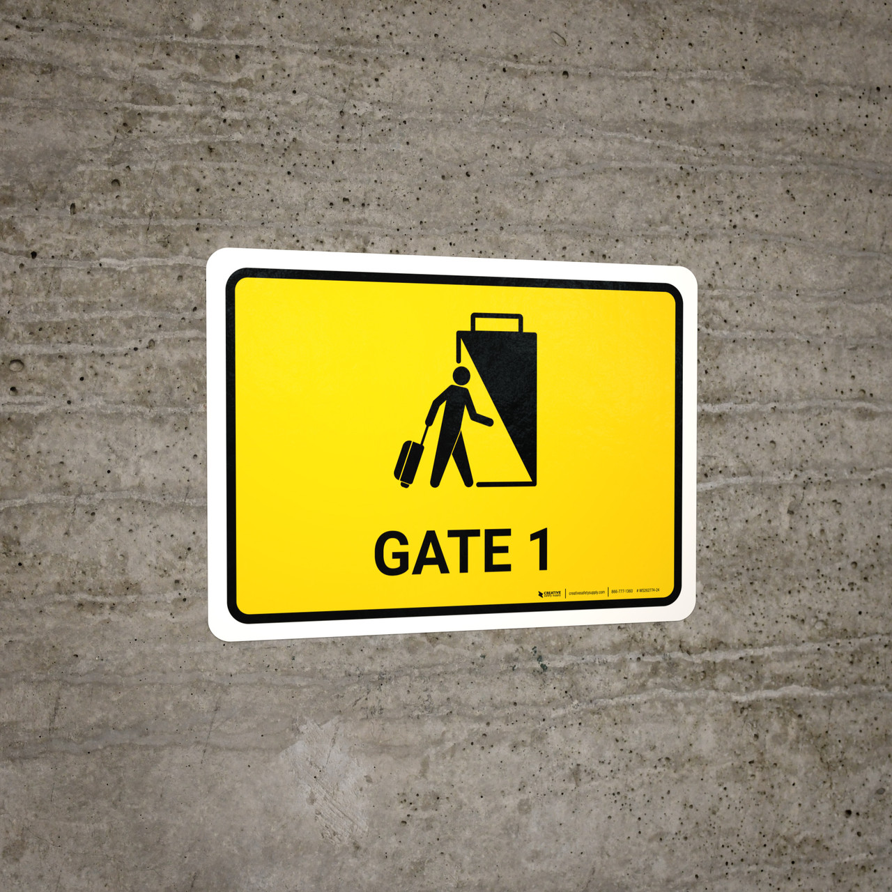 Gate 1 Yellow Landscape - Wall Sign