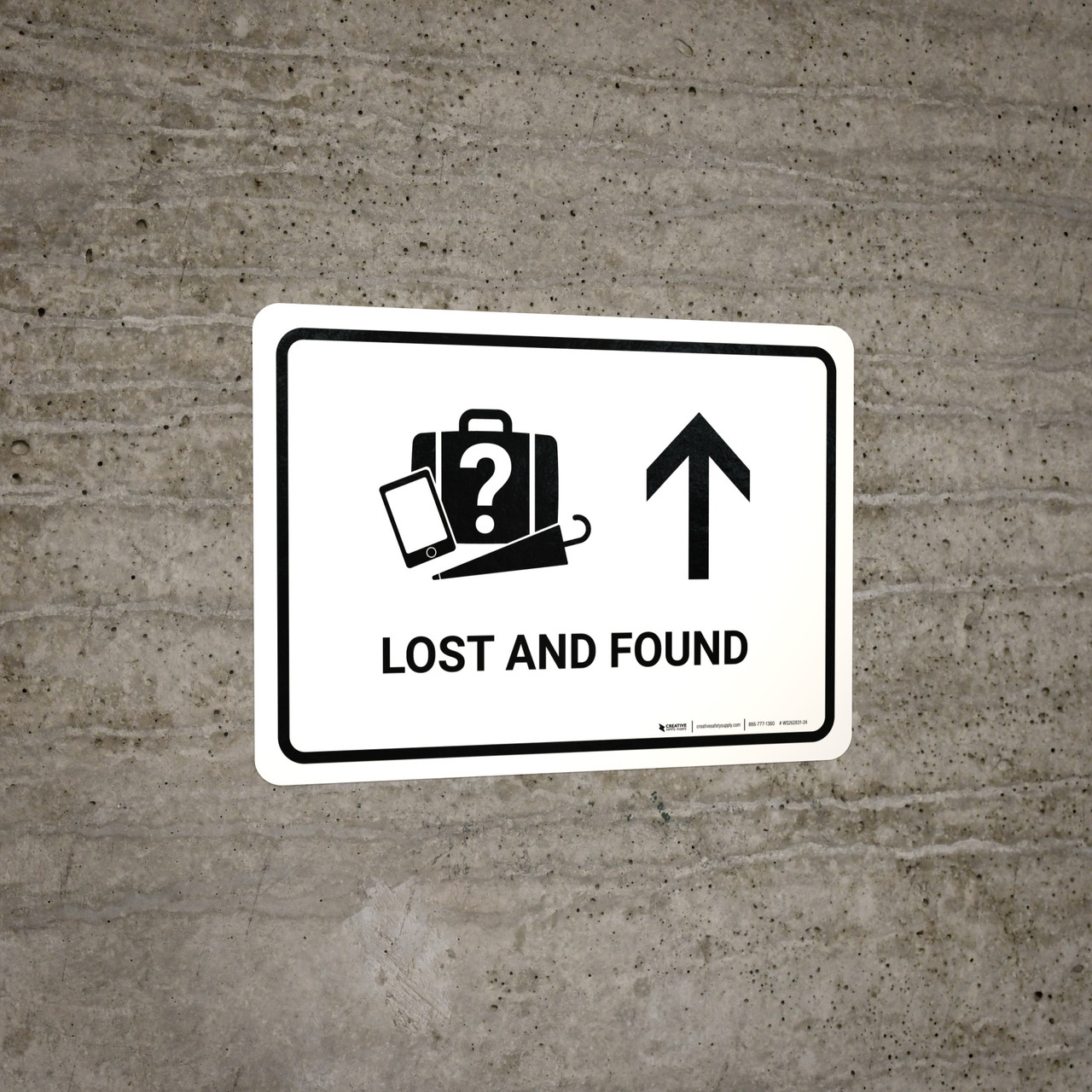 Lost And Found With Up Arrow White Landscape - Wall Sign | Creative ...