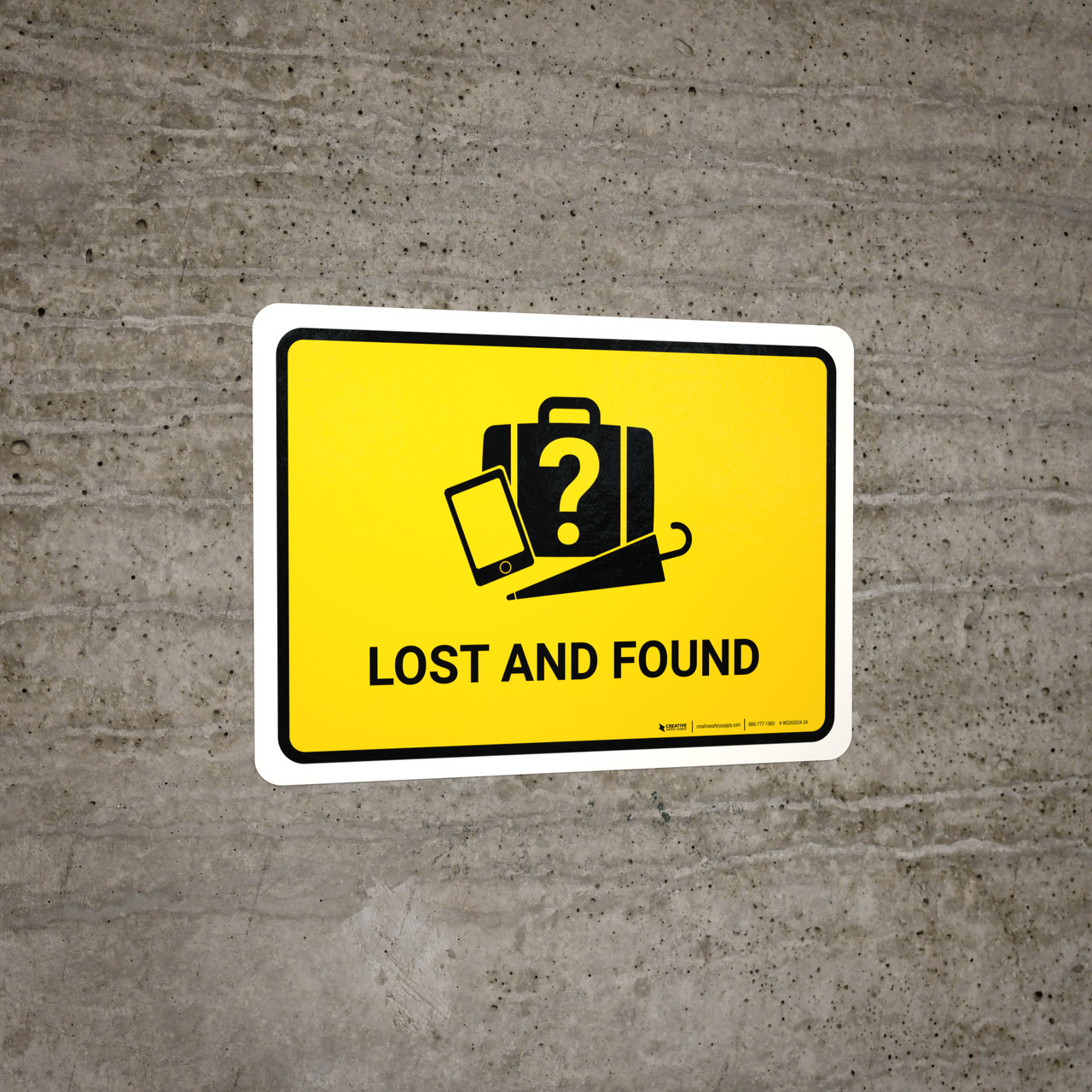 Lost And Found Yellow Landscape Wall Sign