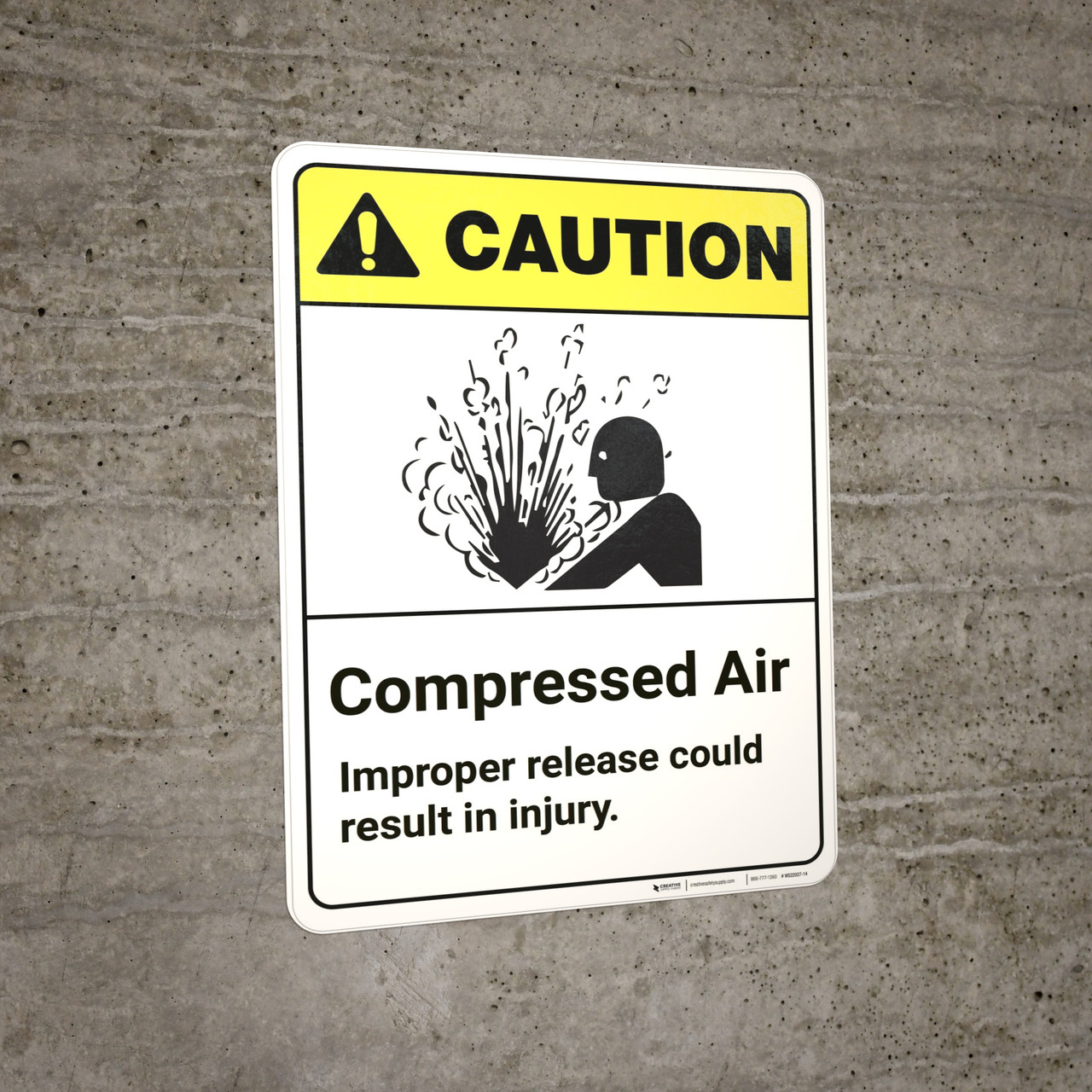 Caution: Compressed Air ANSI Vertical - Wall Sign