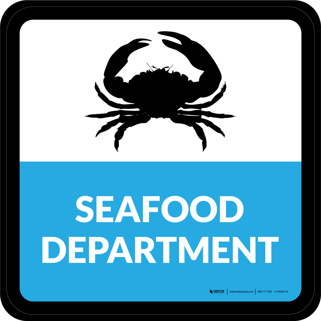 Seafood Department Square - Floor Sign