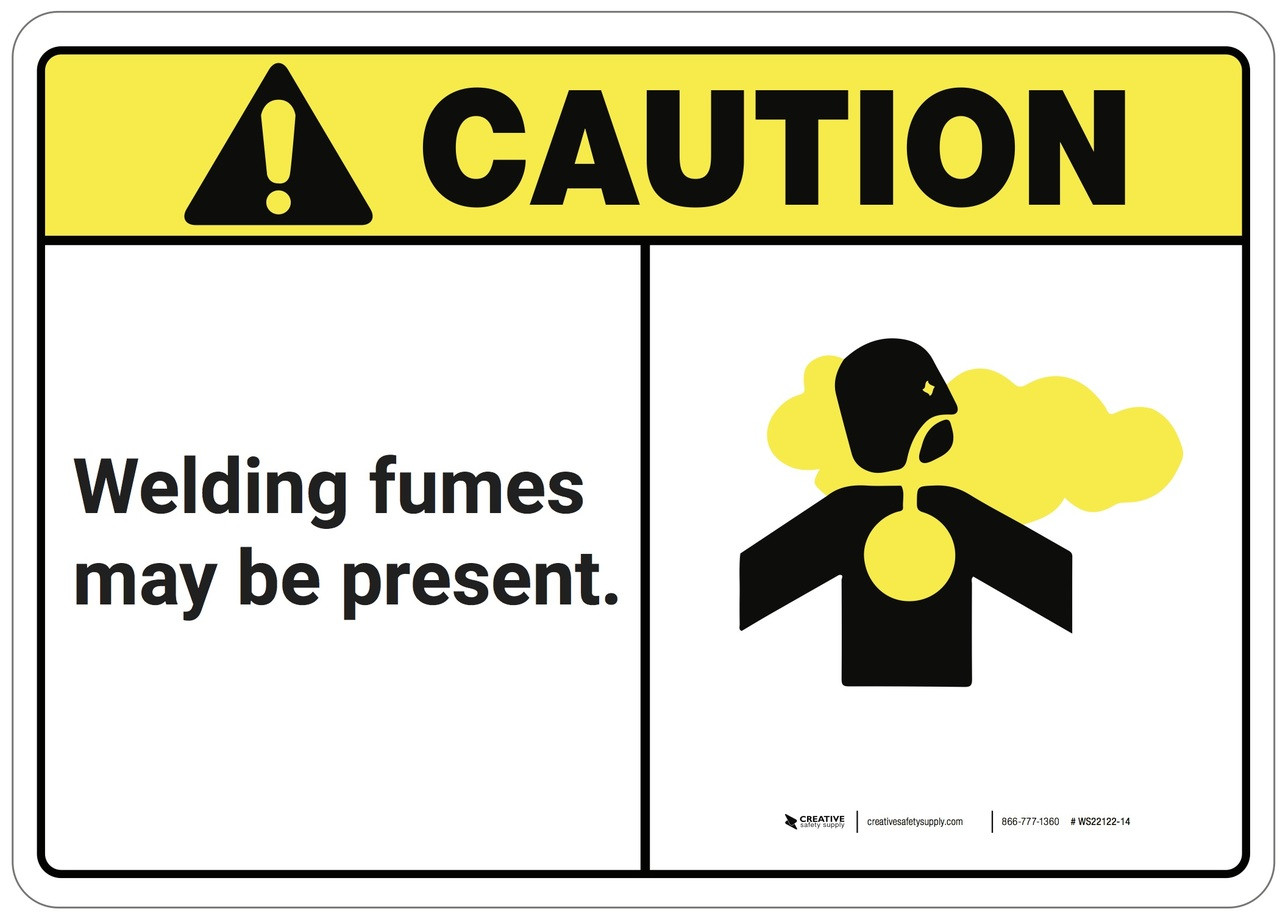 Caution Welding Fumes May Be Present ANSI Wall Sign Creative