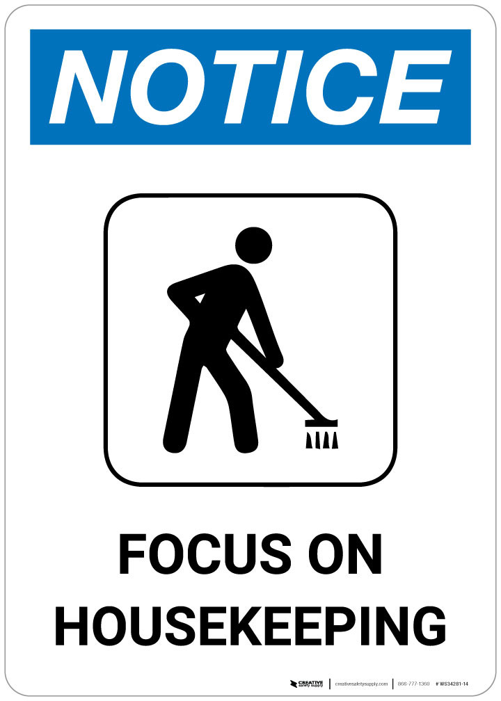 Notice Portrait Focus On Housekeeping Wall Sign
