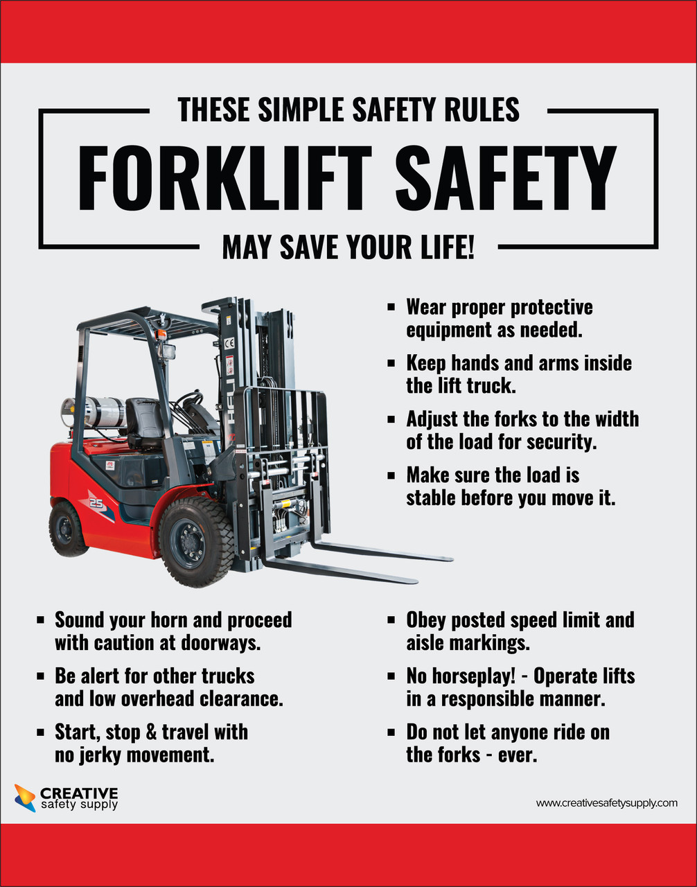 Simple Safety Rules Forklift Safety - Poster