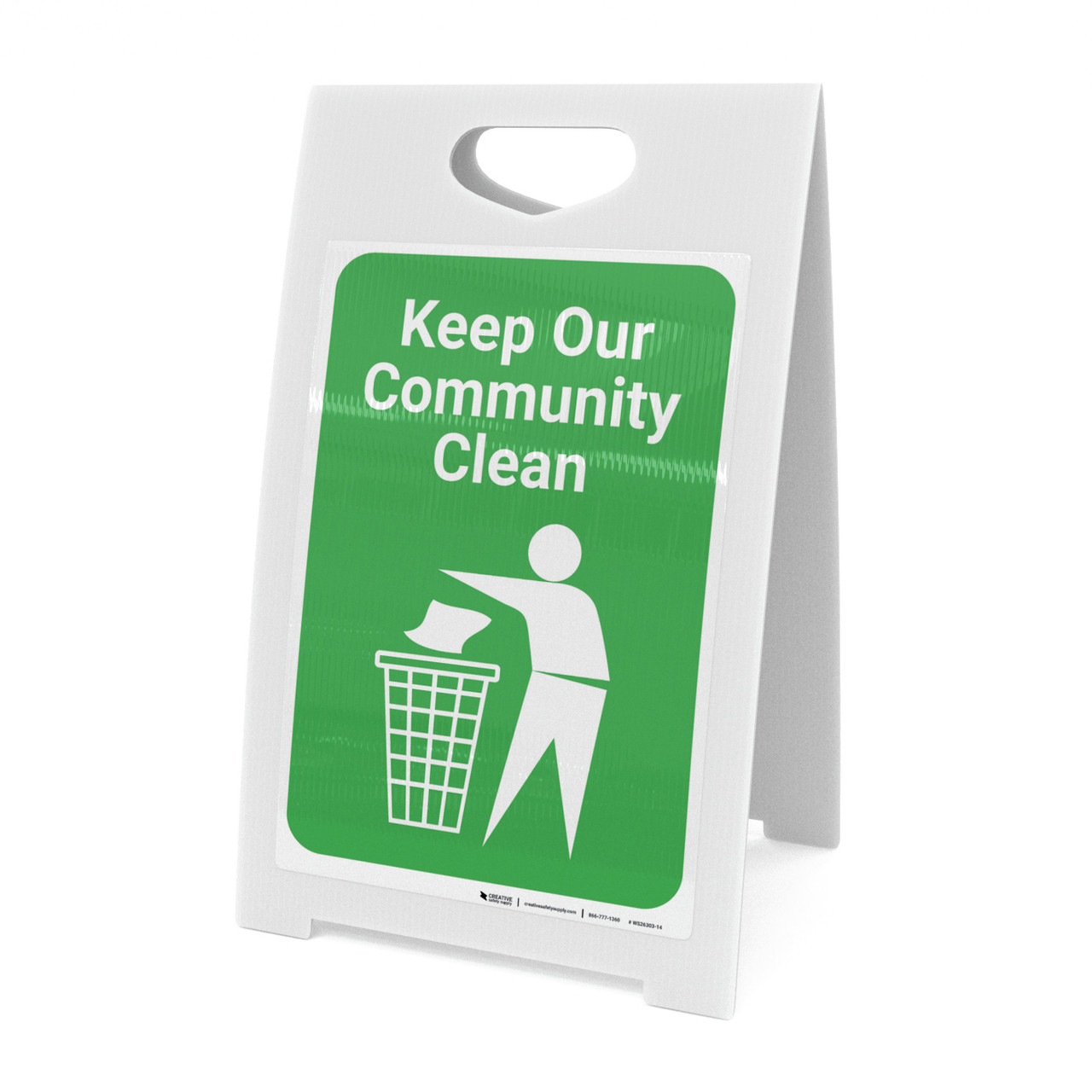 Keep Our Community Clean with Icon Portrait - A-Frame Sign