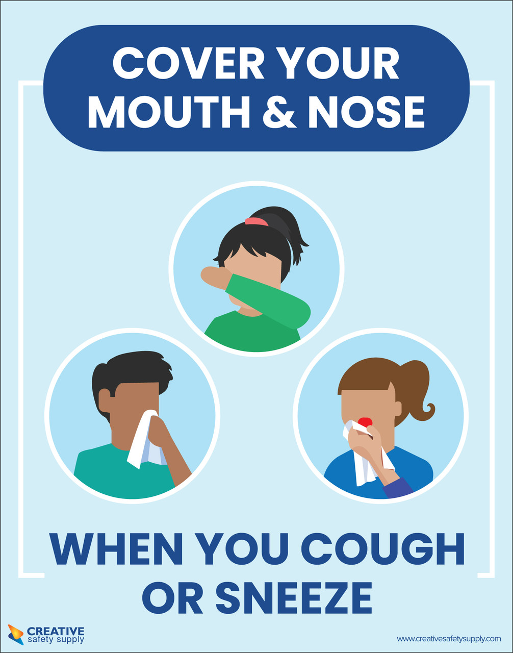 Cover Your Mouth And Nose When You Cough Or Sneeze Poster