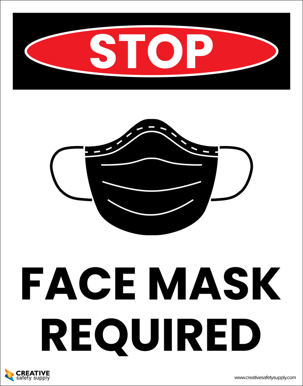 Stop Face Mask Required With Icon Poster Stop Face Mask Required With Icon Poster