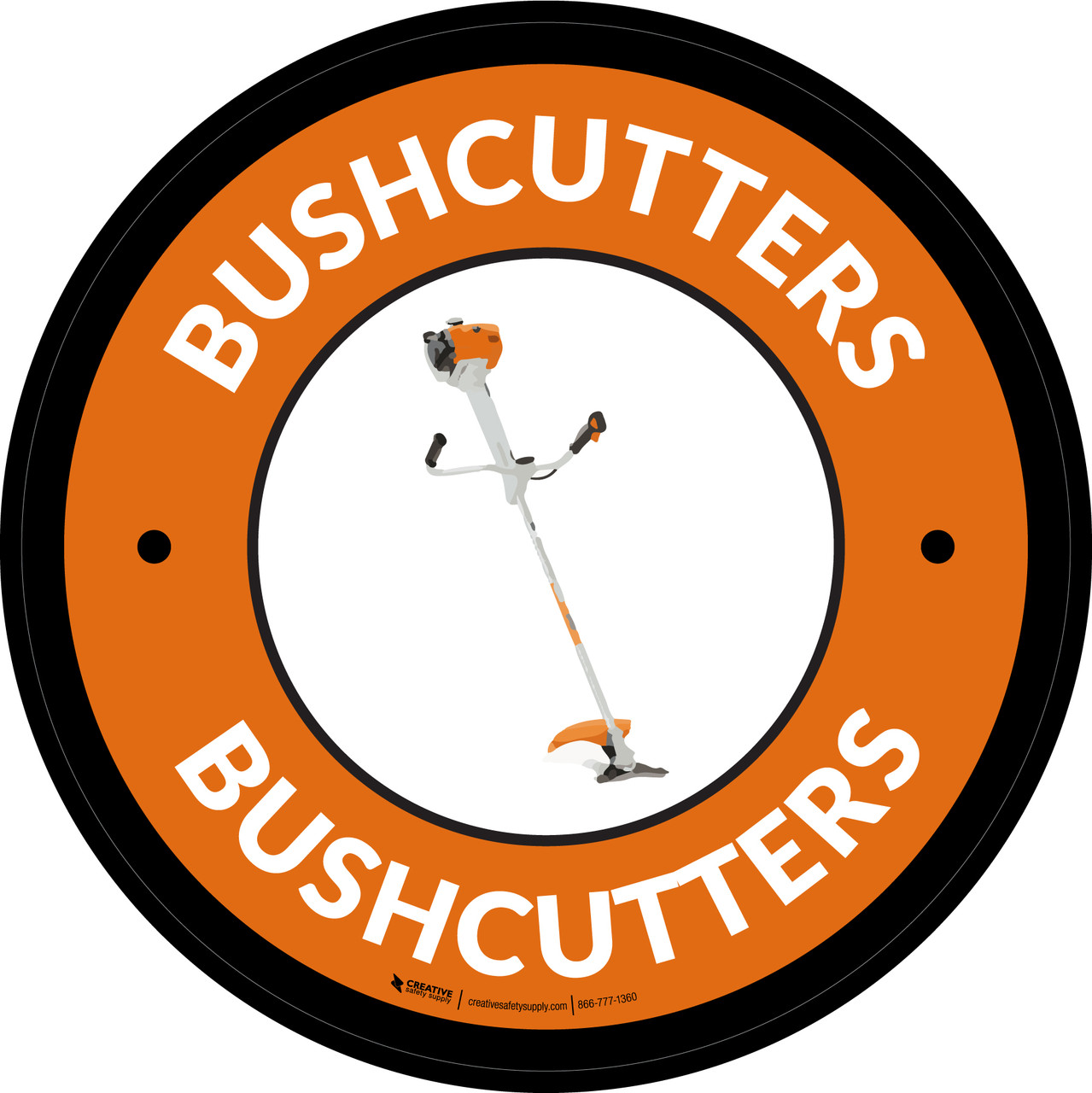 Bushcutters Orange Circular - Floor Sign