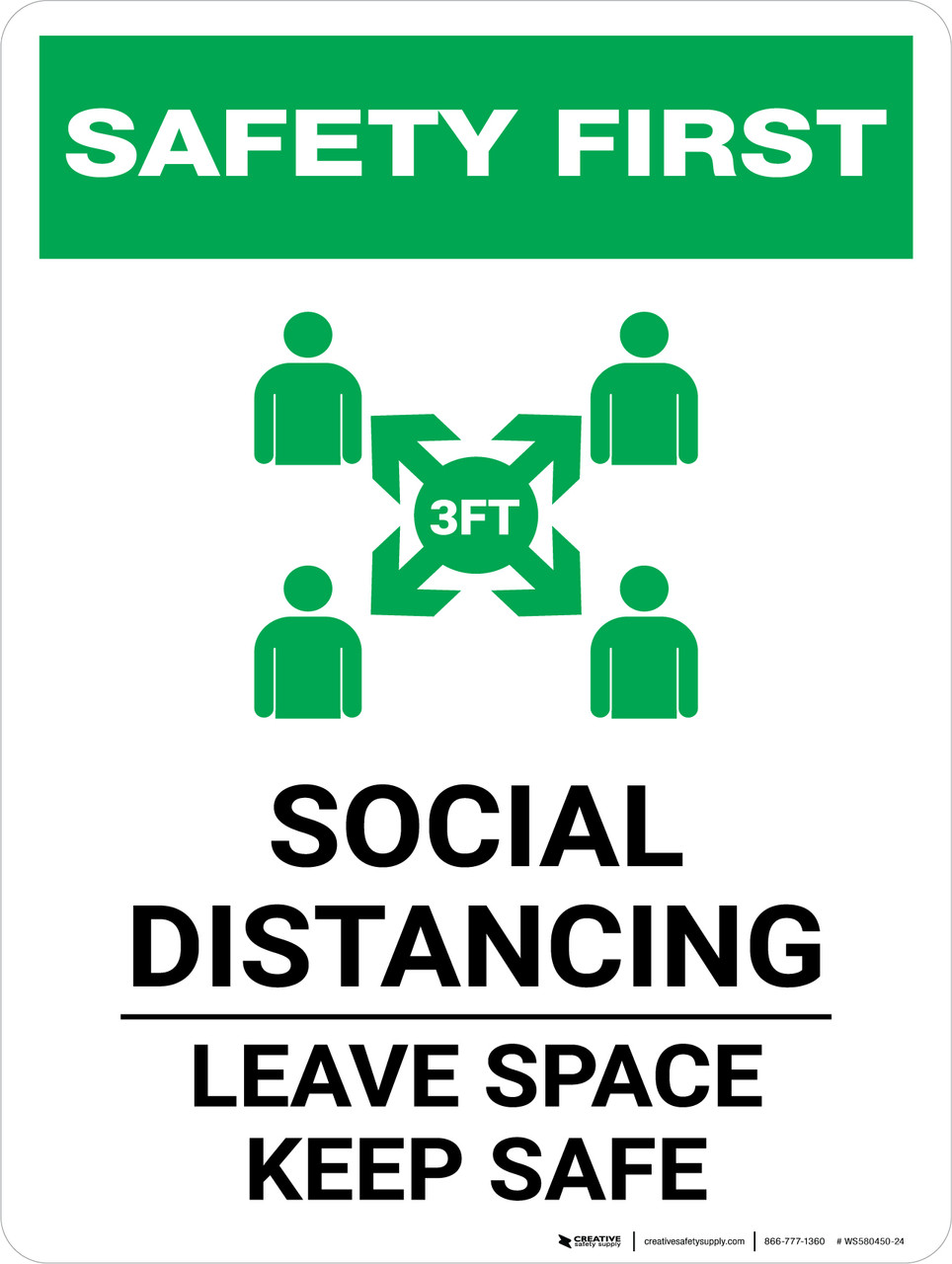 Safety First: Social Distancing Leave Space Keep Safe with 3ft Icon