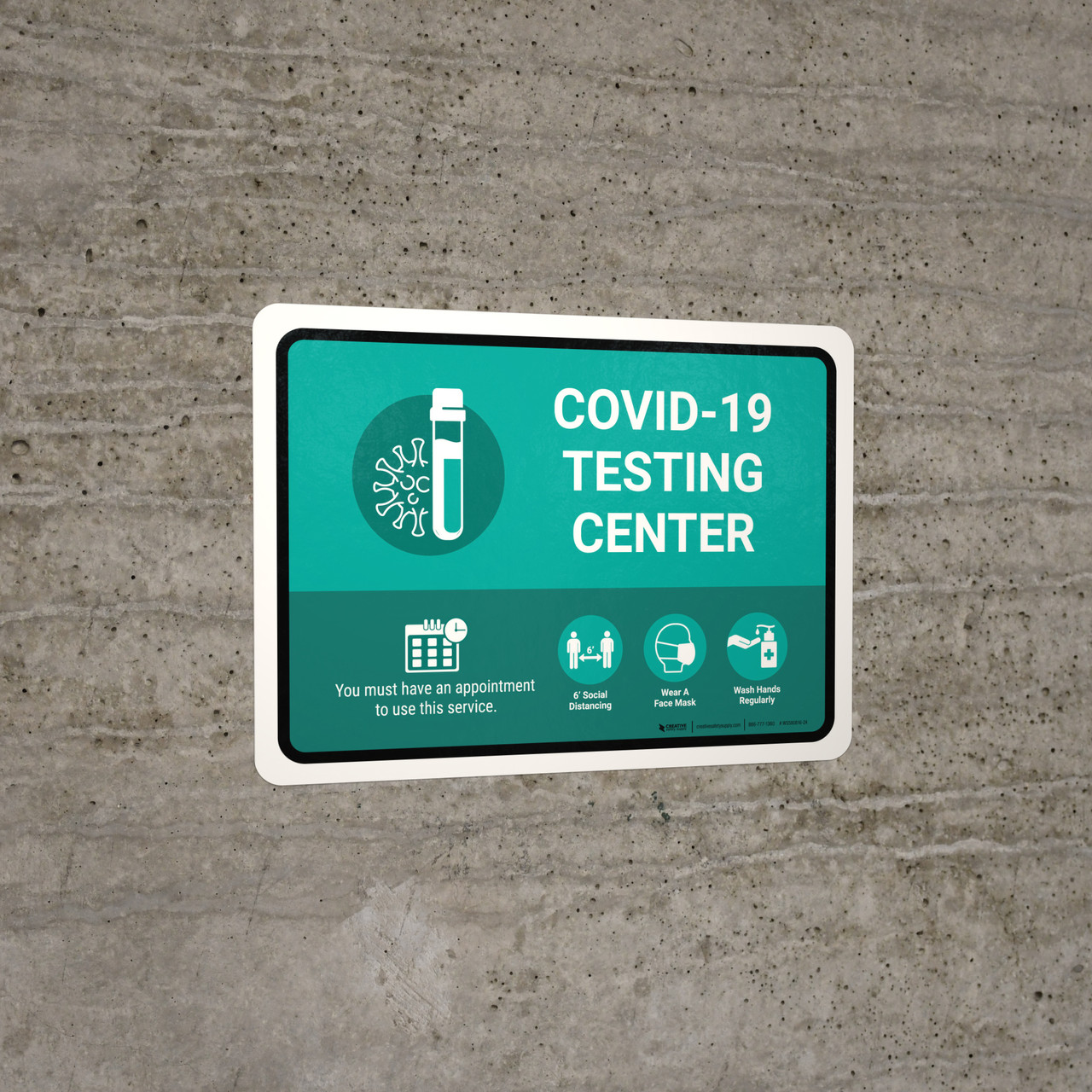 Covid-19 Testing Center Green Landscape - Wall Sign