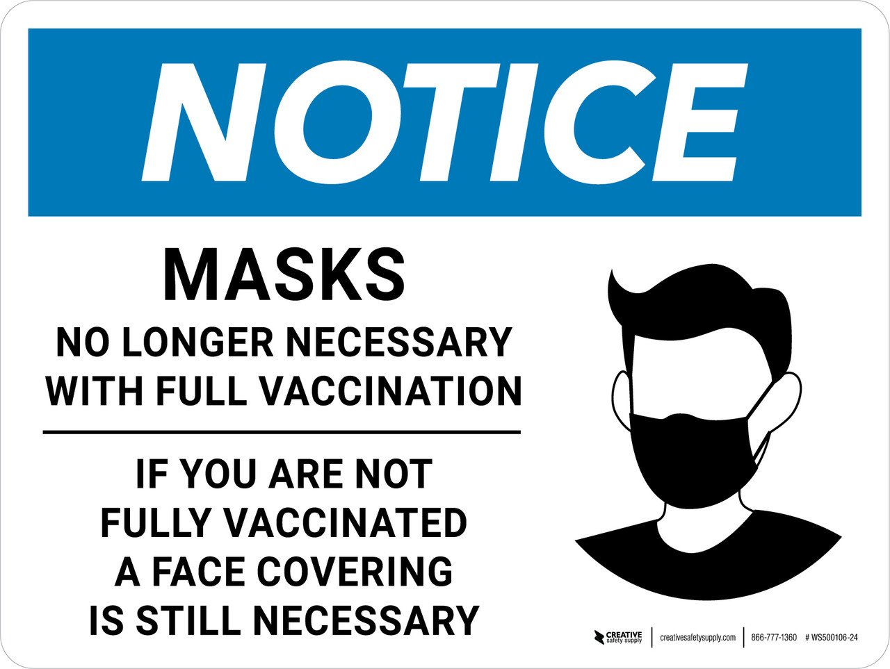 Masks Not Required For Vaccinated Sign - Goimages Valley