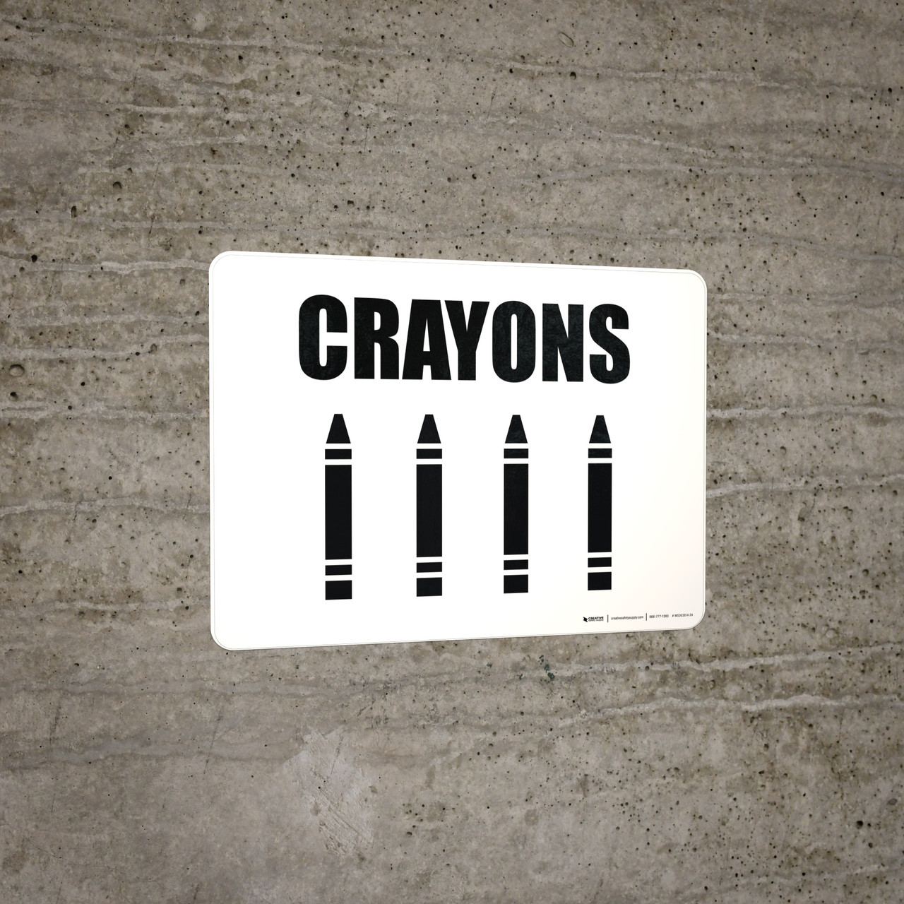 Crayons with Icon Landscape - Wall Sign