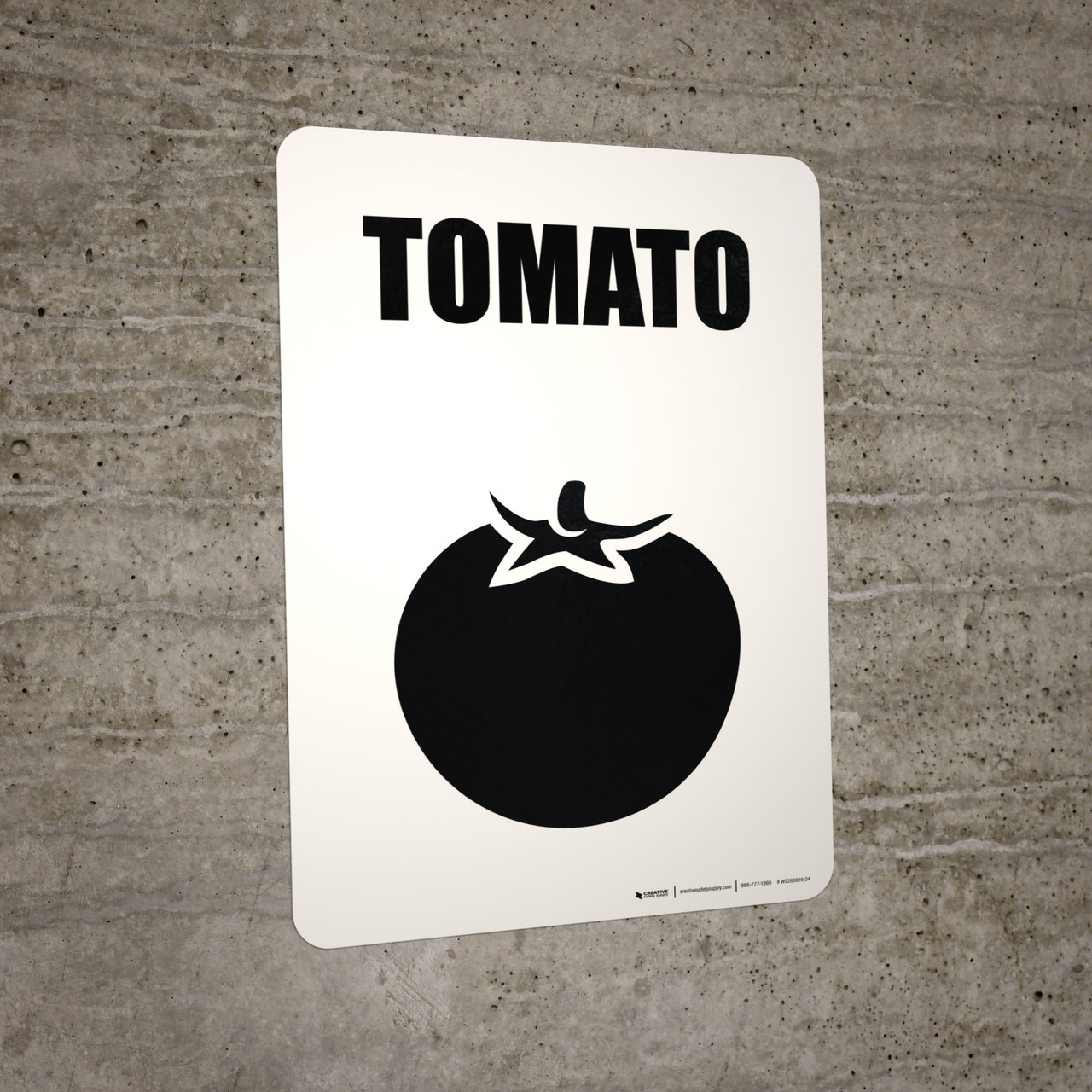 Tomate Sign Tomato with Icon Portrait - Wall Sign