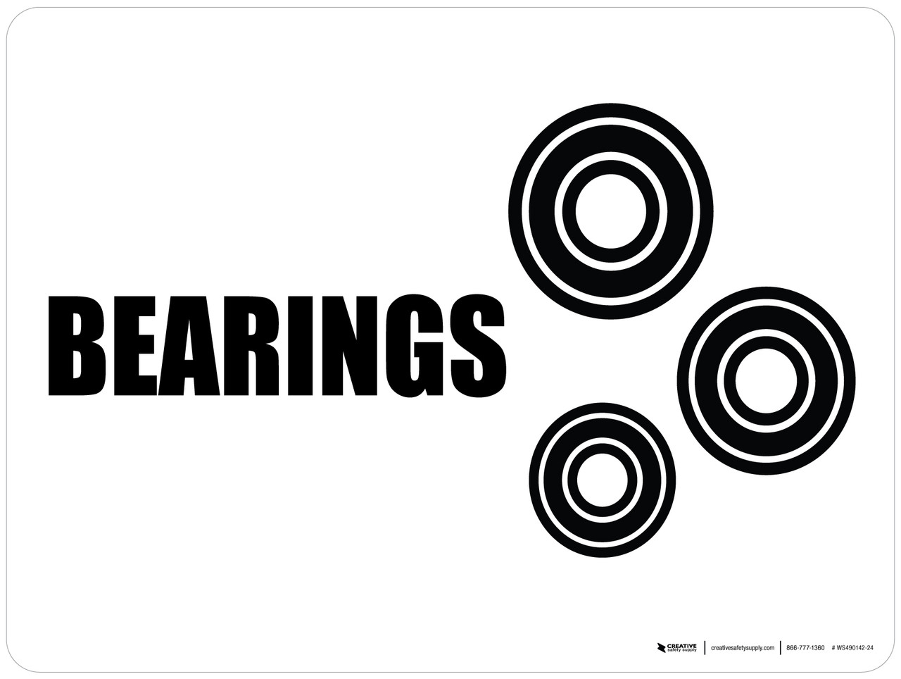 Bearings with Icon Landscape - Wall Sign | Creative Safety Supply