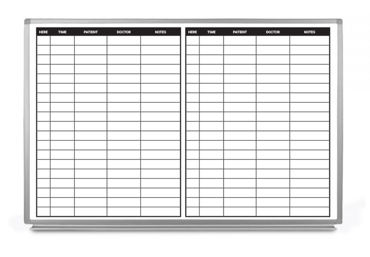 Clinic Check in Dry Erase Hospital Whiteboard