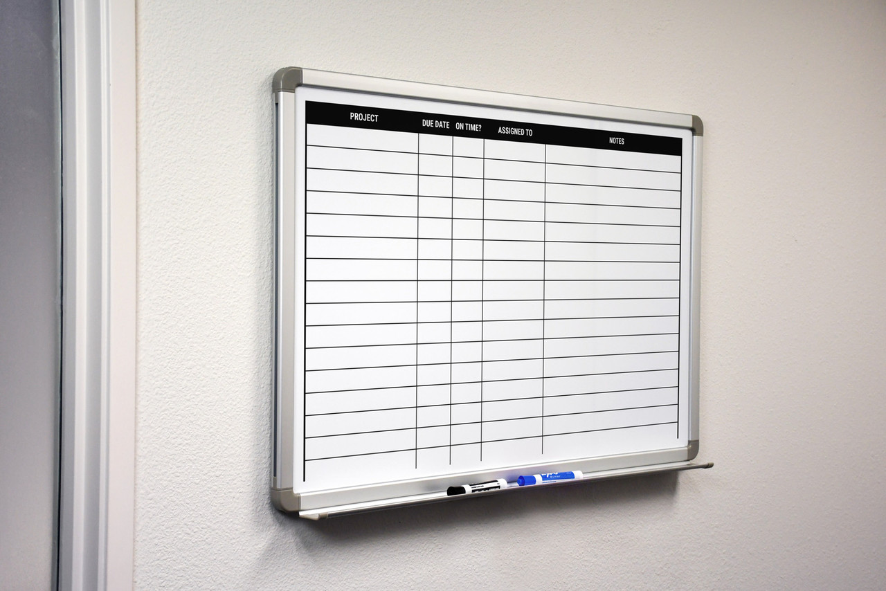 Project Planning DryErase Whiteboard