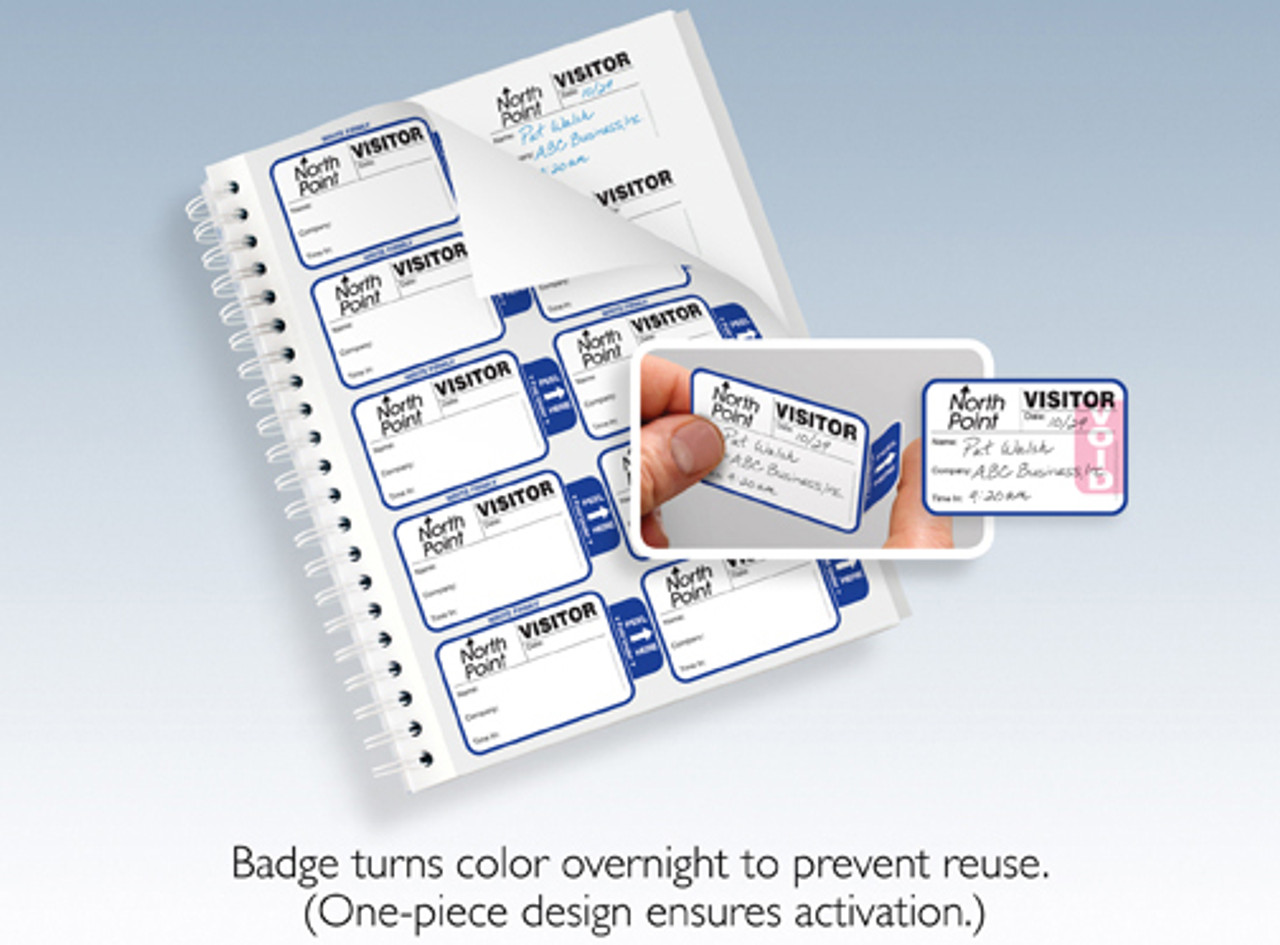 Tab-Expiring Visitor Badges with Visitor Pass Registry Book