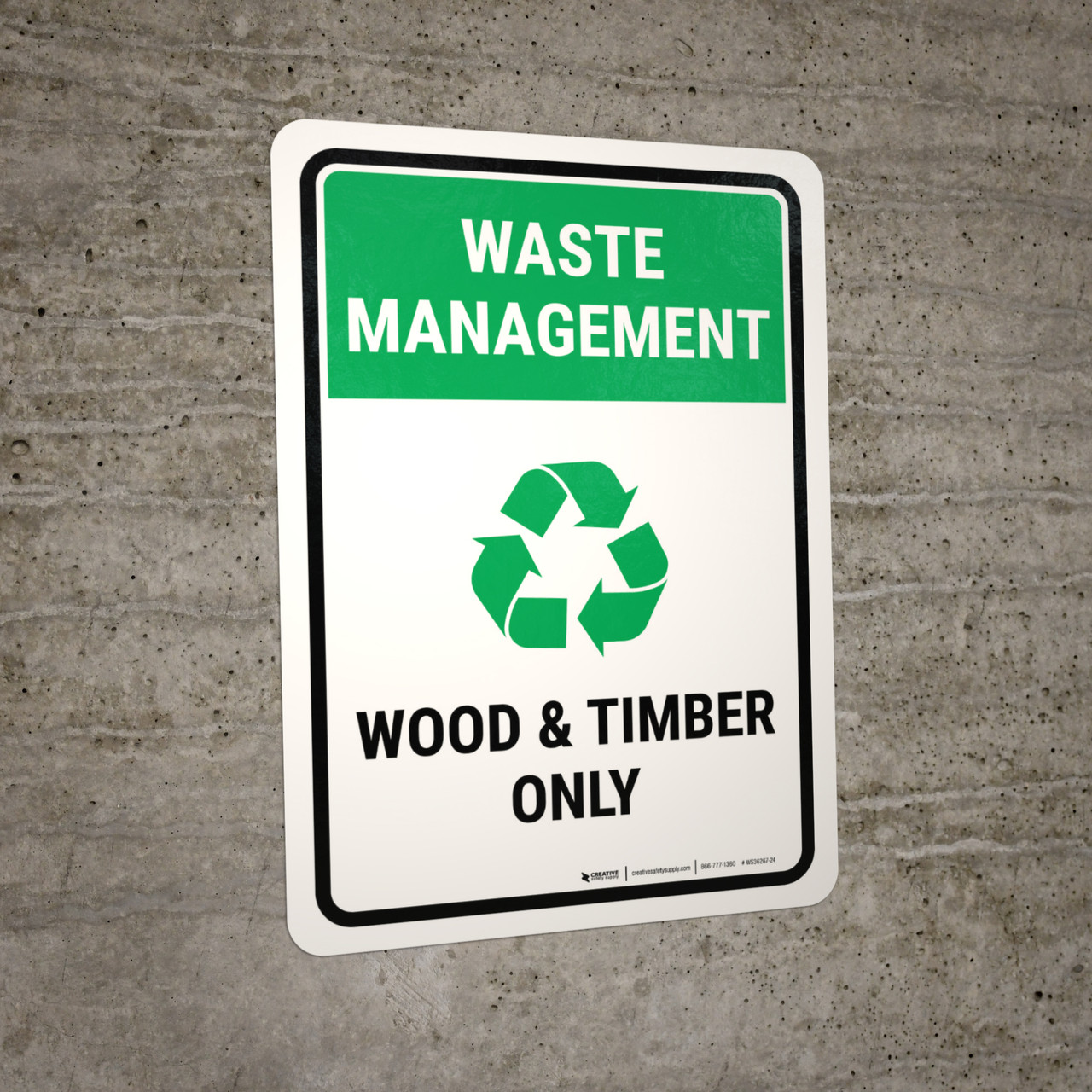 Waste Management Wood and timber Portrait Wall Sign