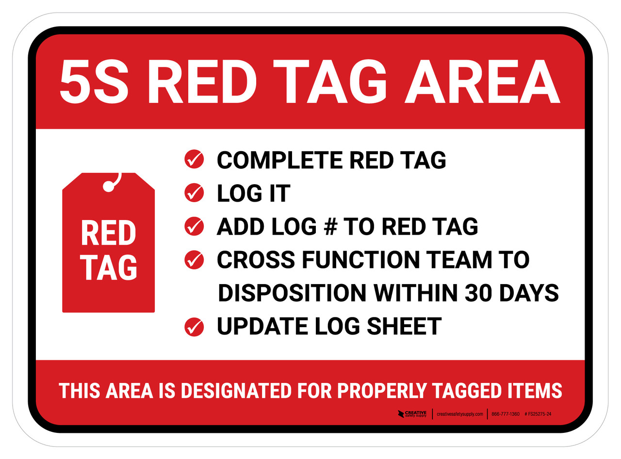 5S Red Tag Board, 24 x 36