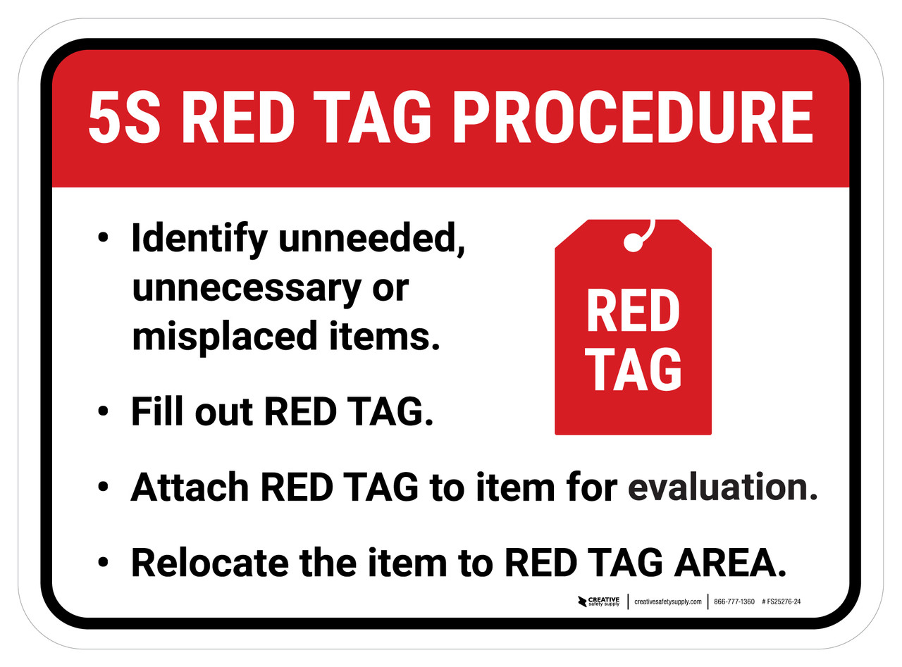 5S Red Tag Board, 24 x 36