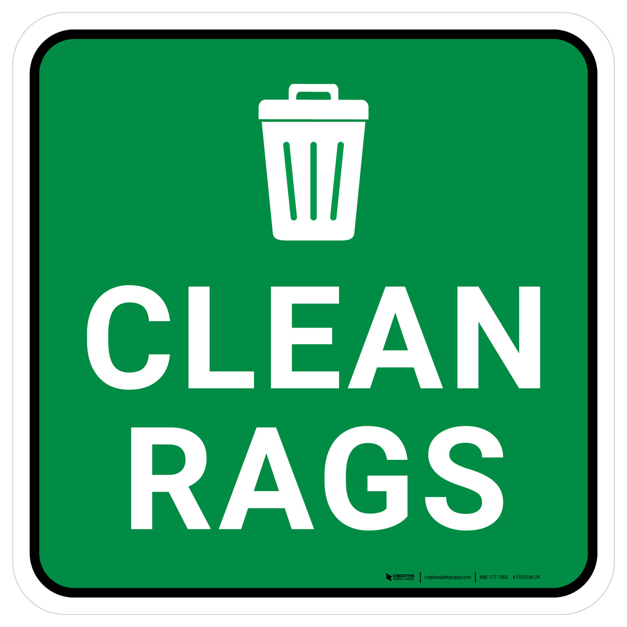 5S Clean Rags Square - Floor Sign