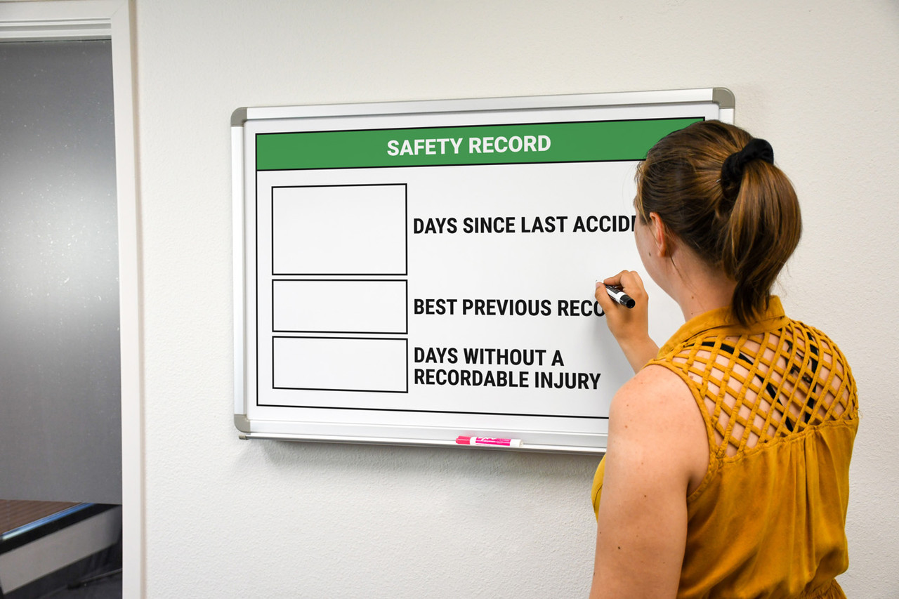 Safety Record Days Since Last Accident Whiteboard